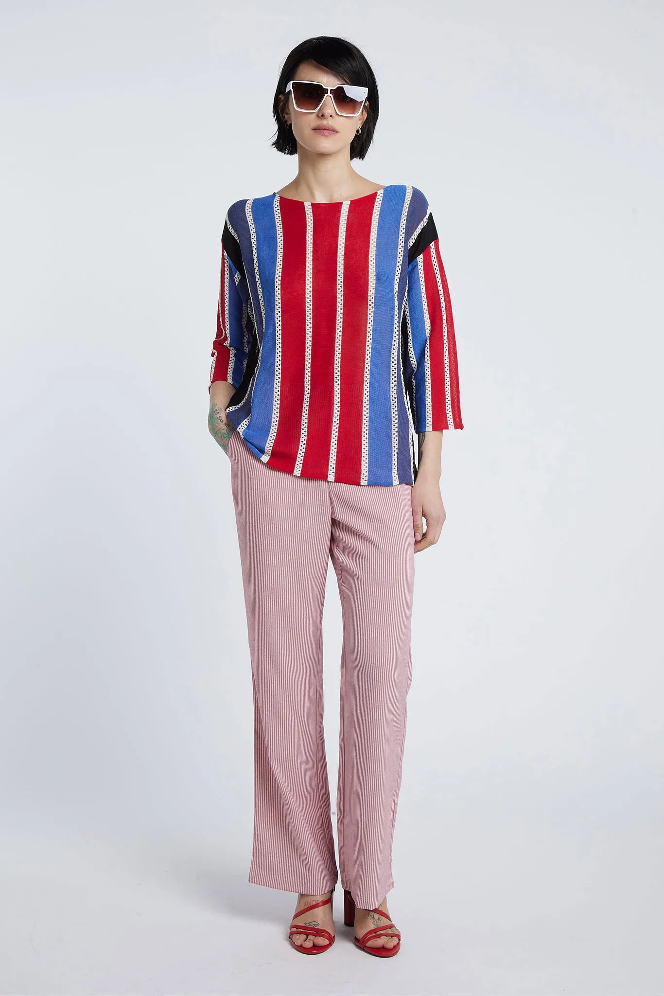 NYSSA - 7/8 sleeve crew neck top