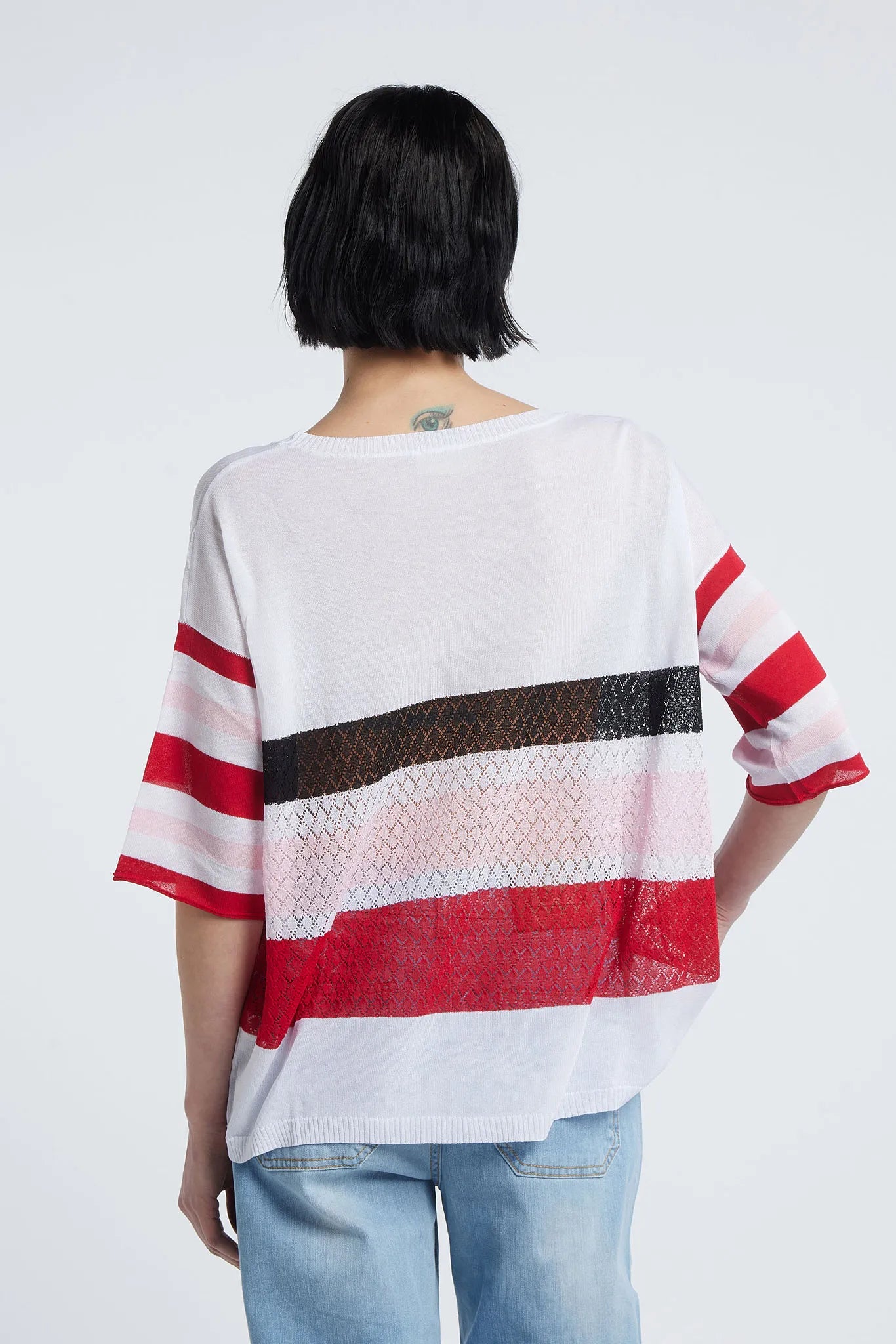 TATIANA - Perforated Viscose Knit Top