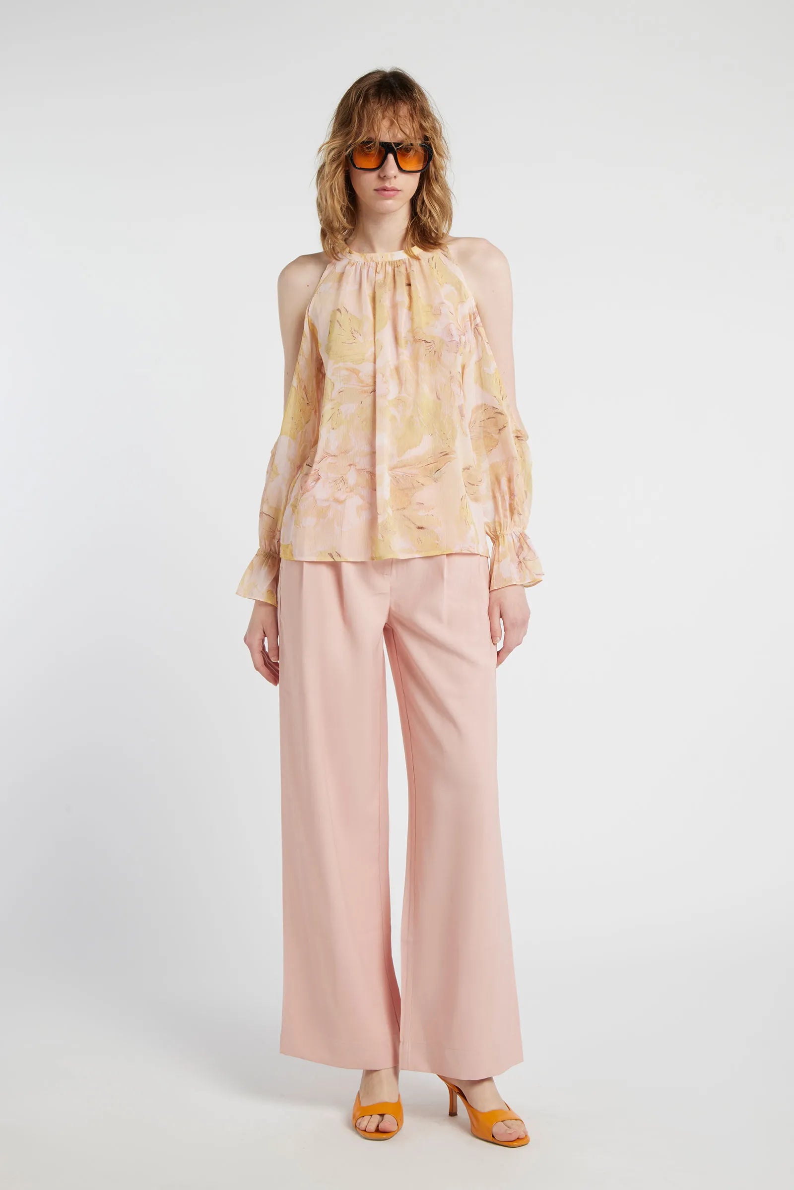 PERIDOTO - Blusa in georgette leggera con motivo floreale