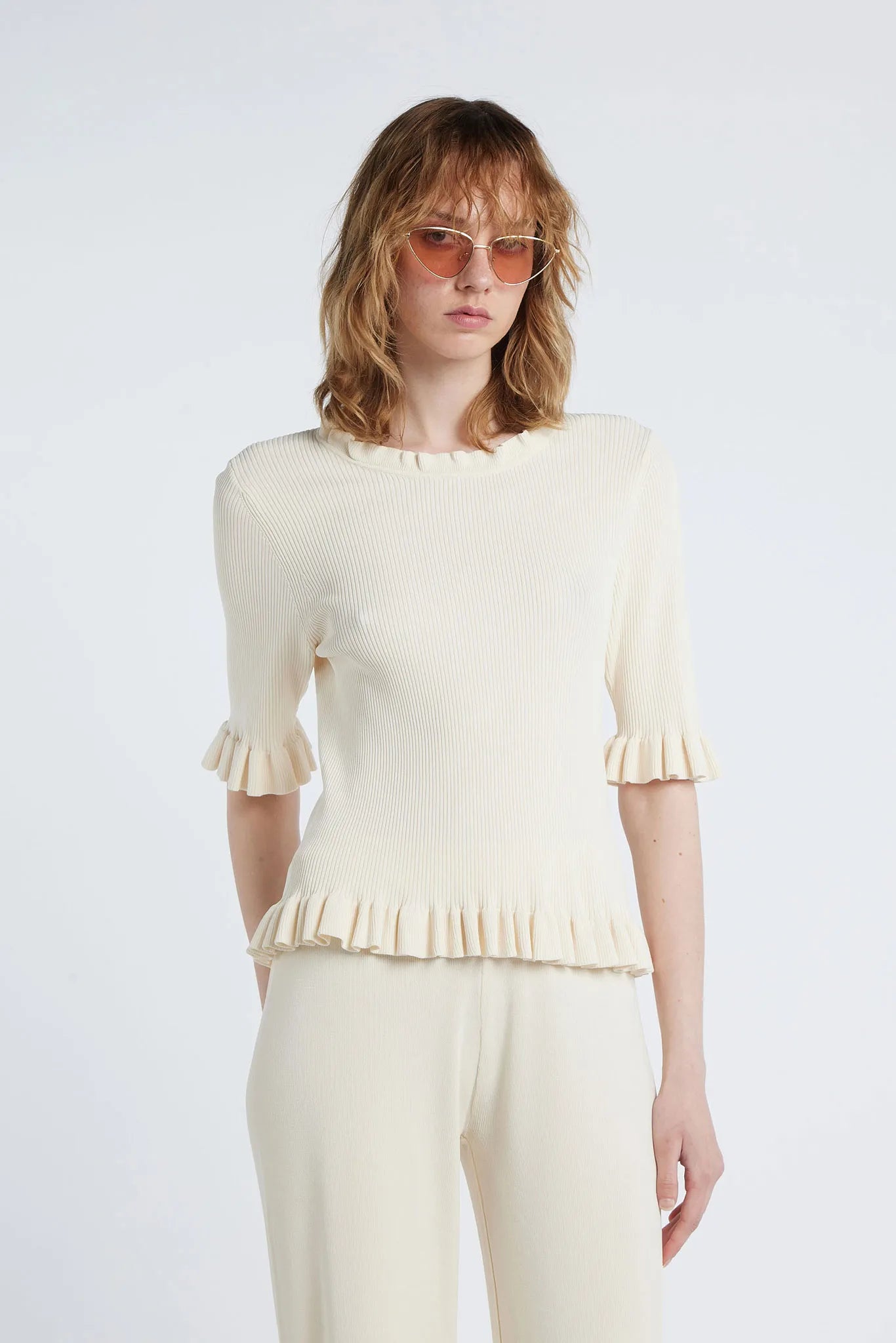 ALISIA - Semi-fitted crew neck top
