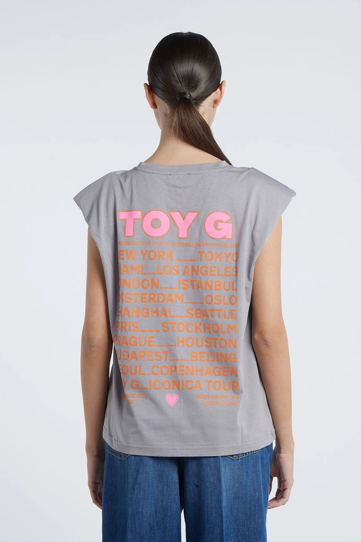 BOGOTA - Sleeveless T-shirt with print on the back