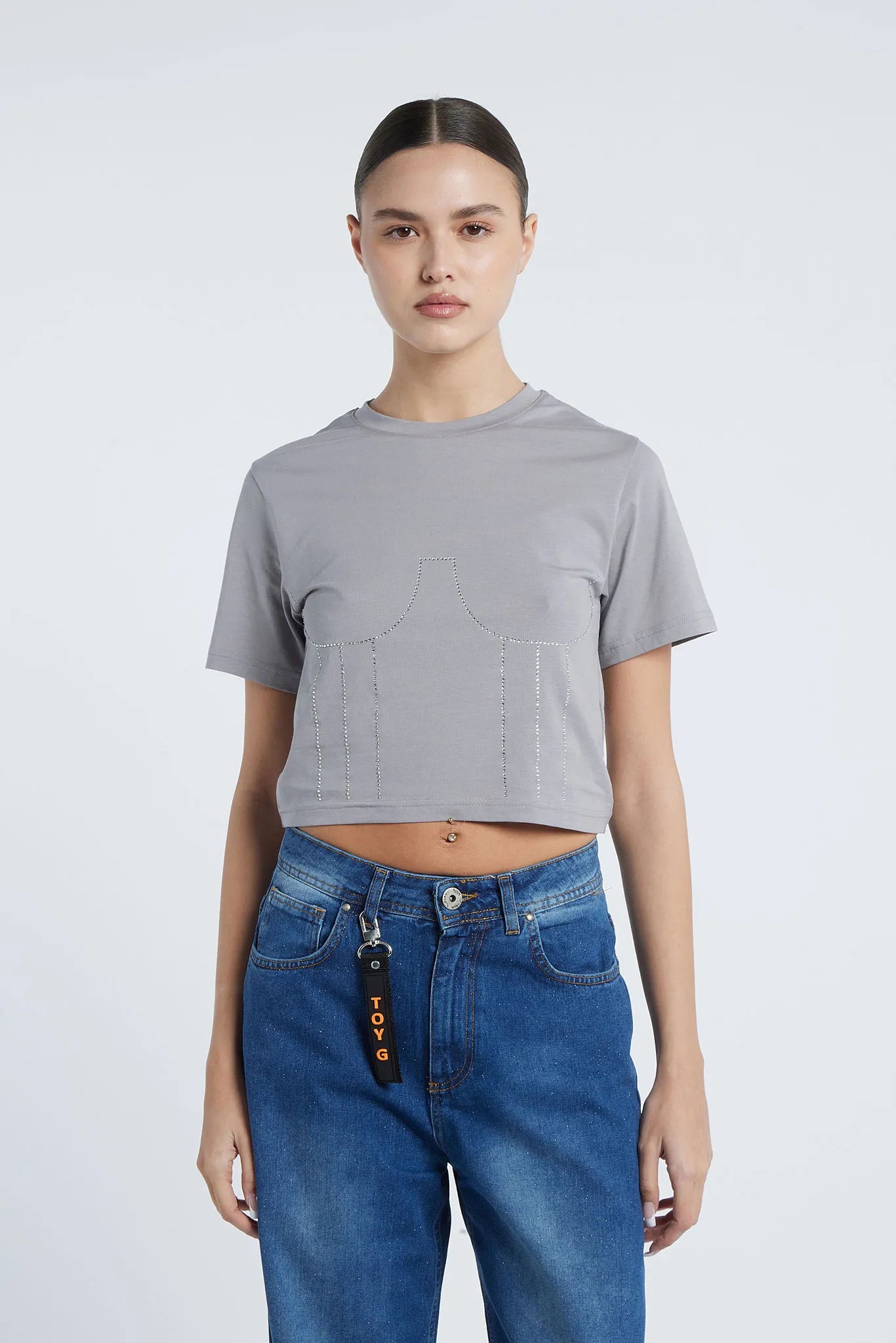 CUBA - T-shirt with corset appliqué