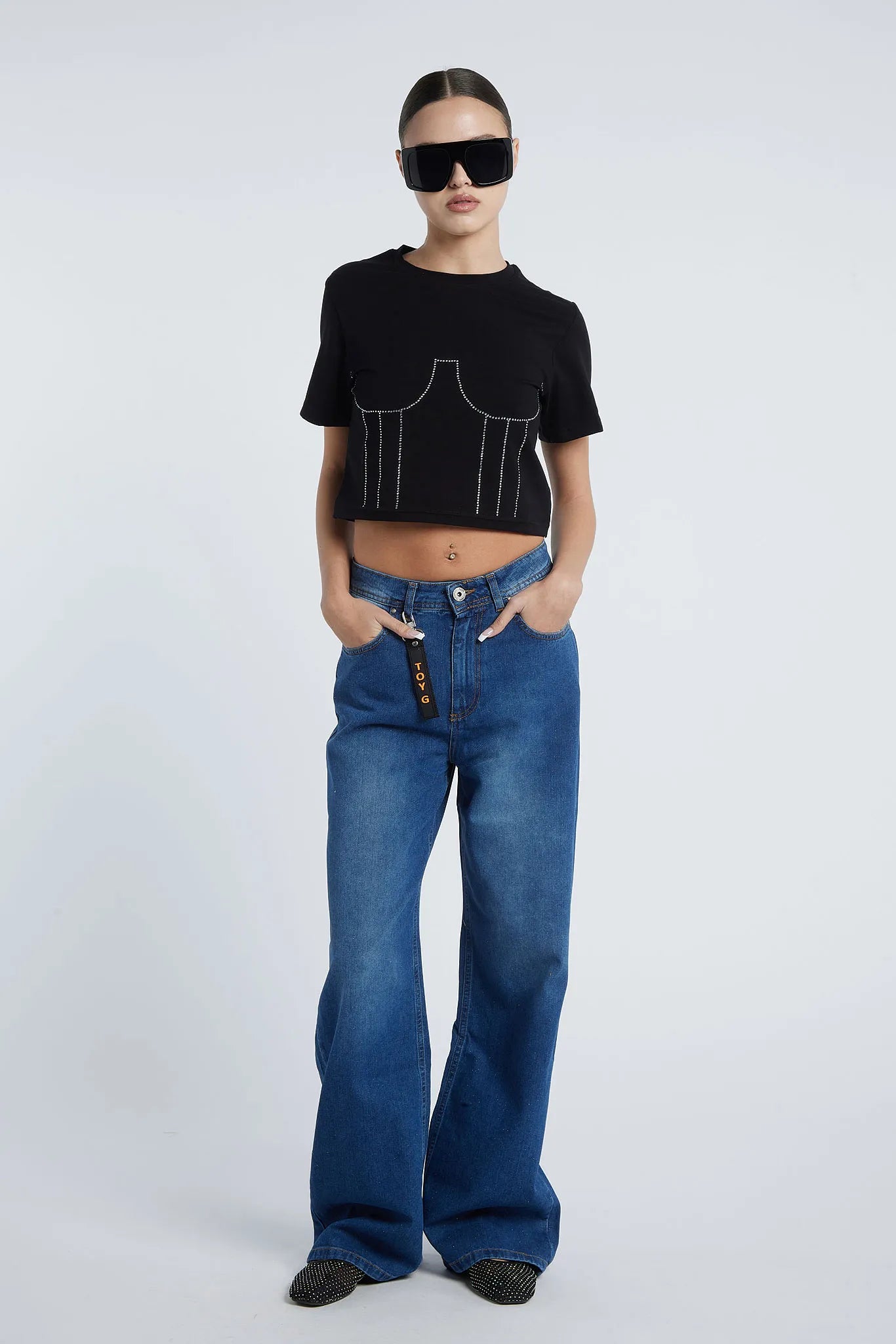 CUBA - T-shirt with corset appliqué