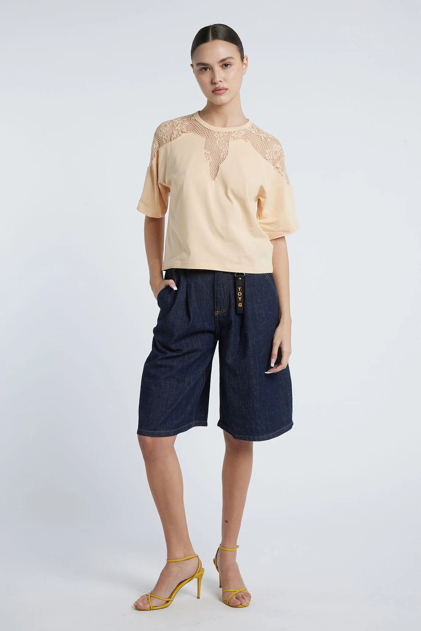 LIMA - Lace insert T-shirt
