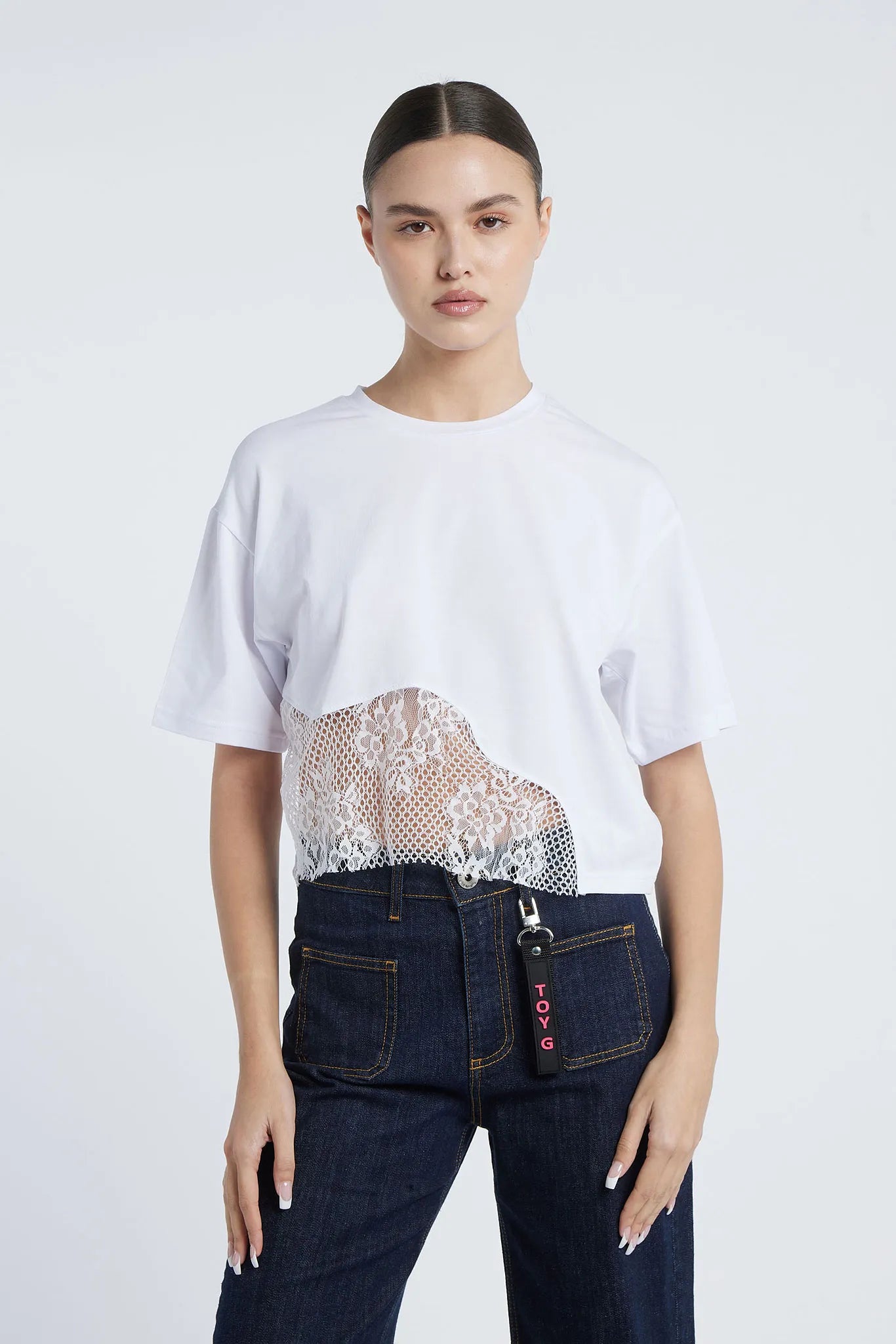 BUENOS AIRES - T-shirt with lace hem