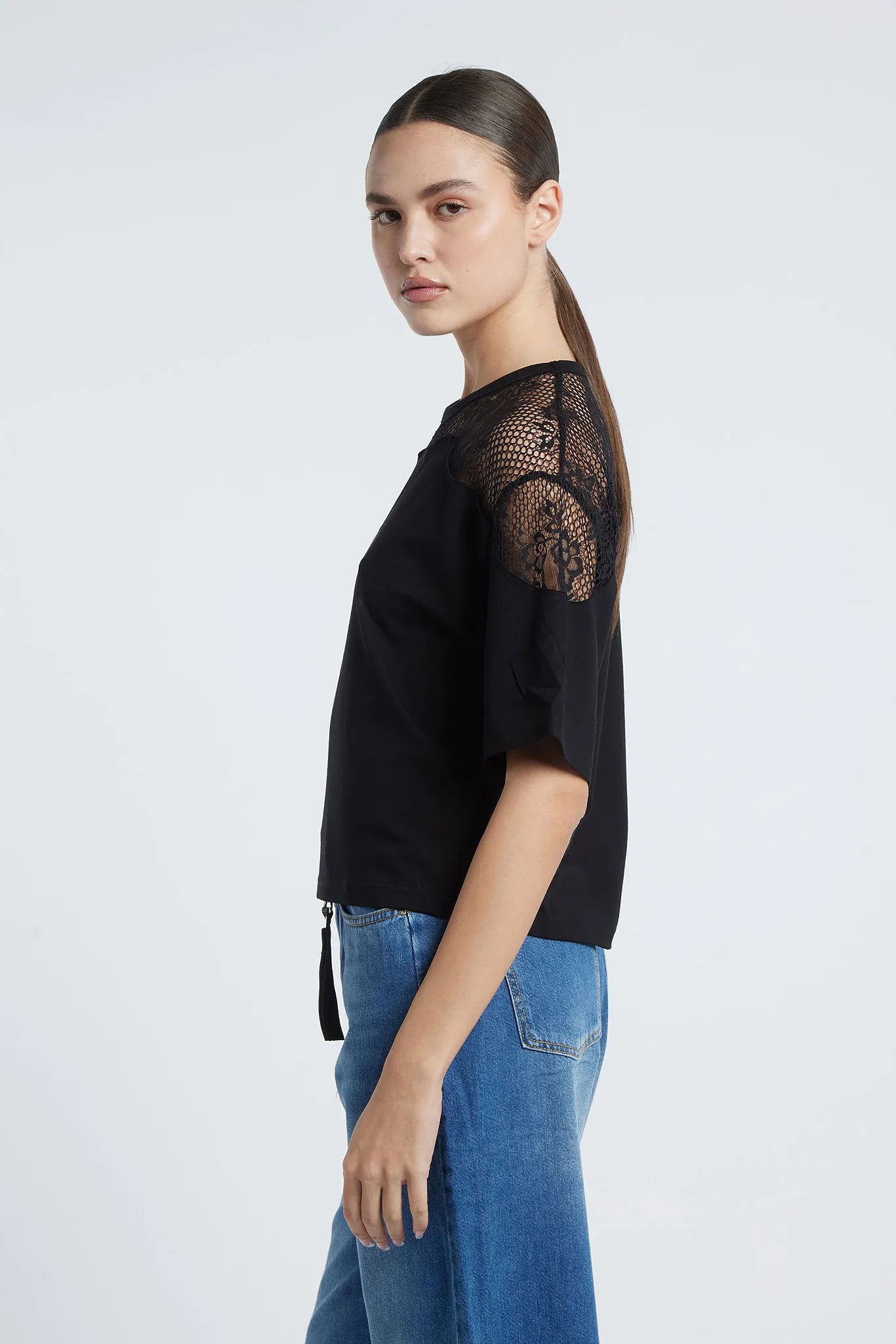LIMA - Lace insert T-shirt