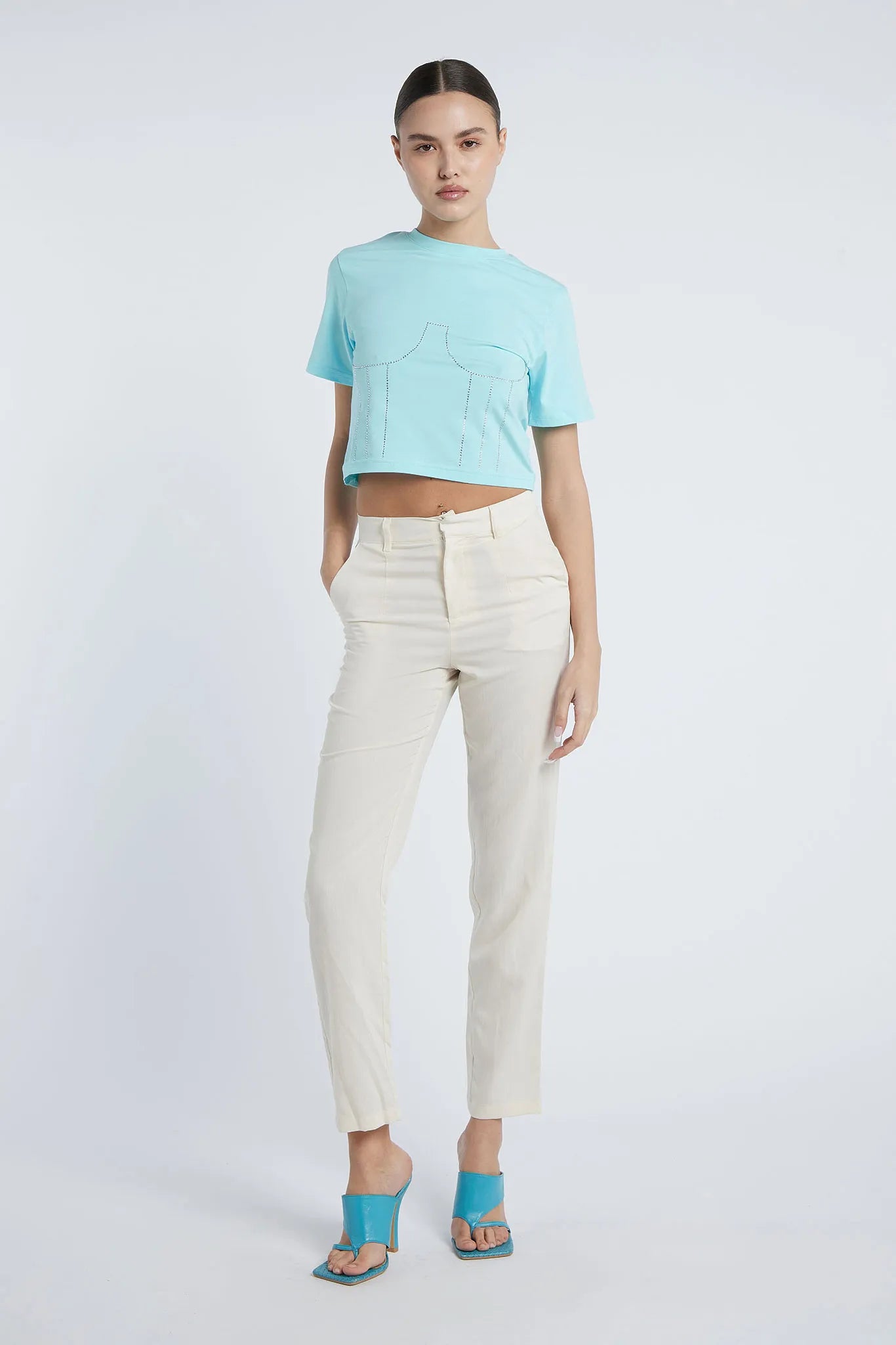 CUBA - T-shirt with corset appliqué