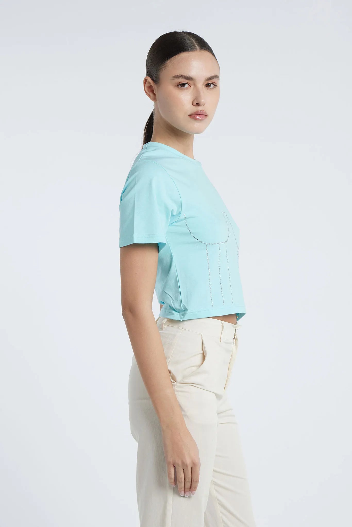 CUBA - T-shirt with corset appliqué