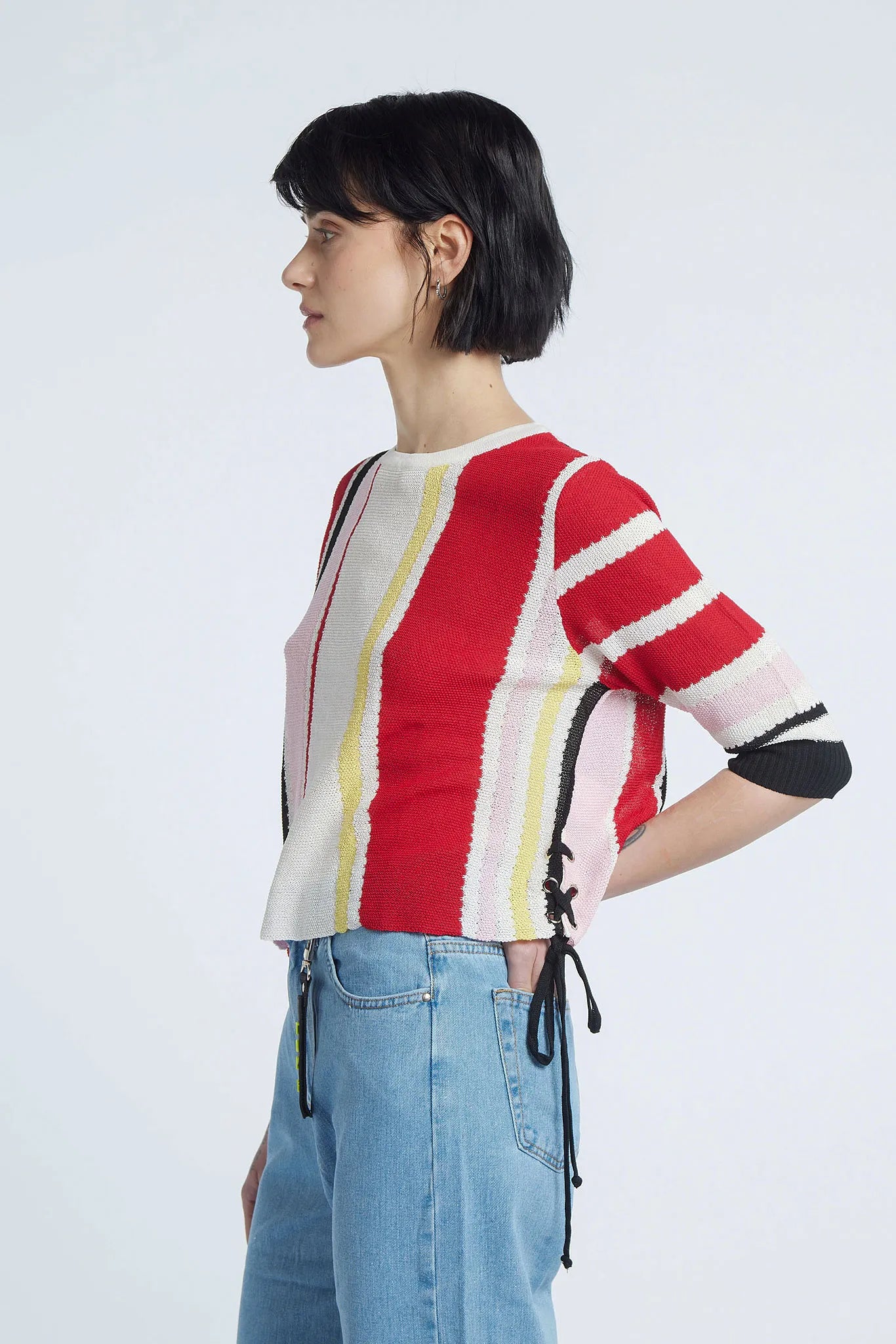 NAMI - Round neck sweater with 3/4 sleeves