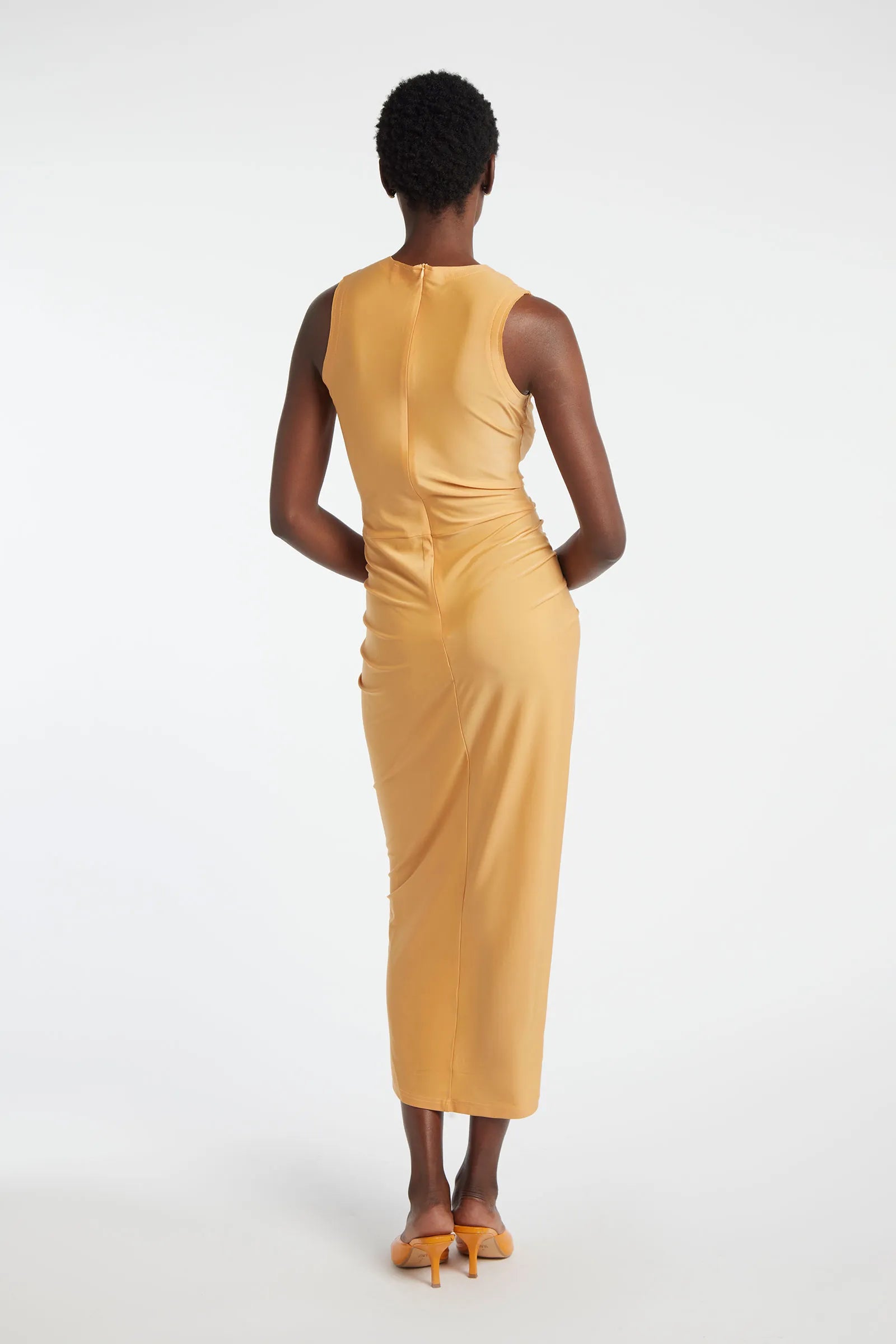 TOURMALINE - Semi-shiny lycra midi dress