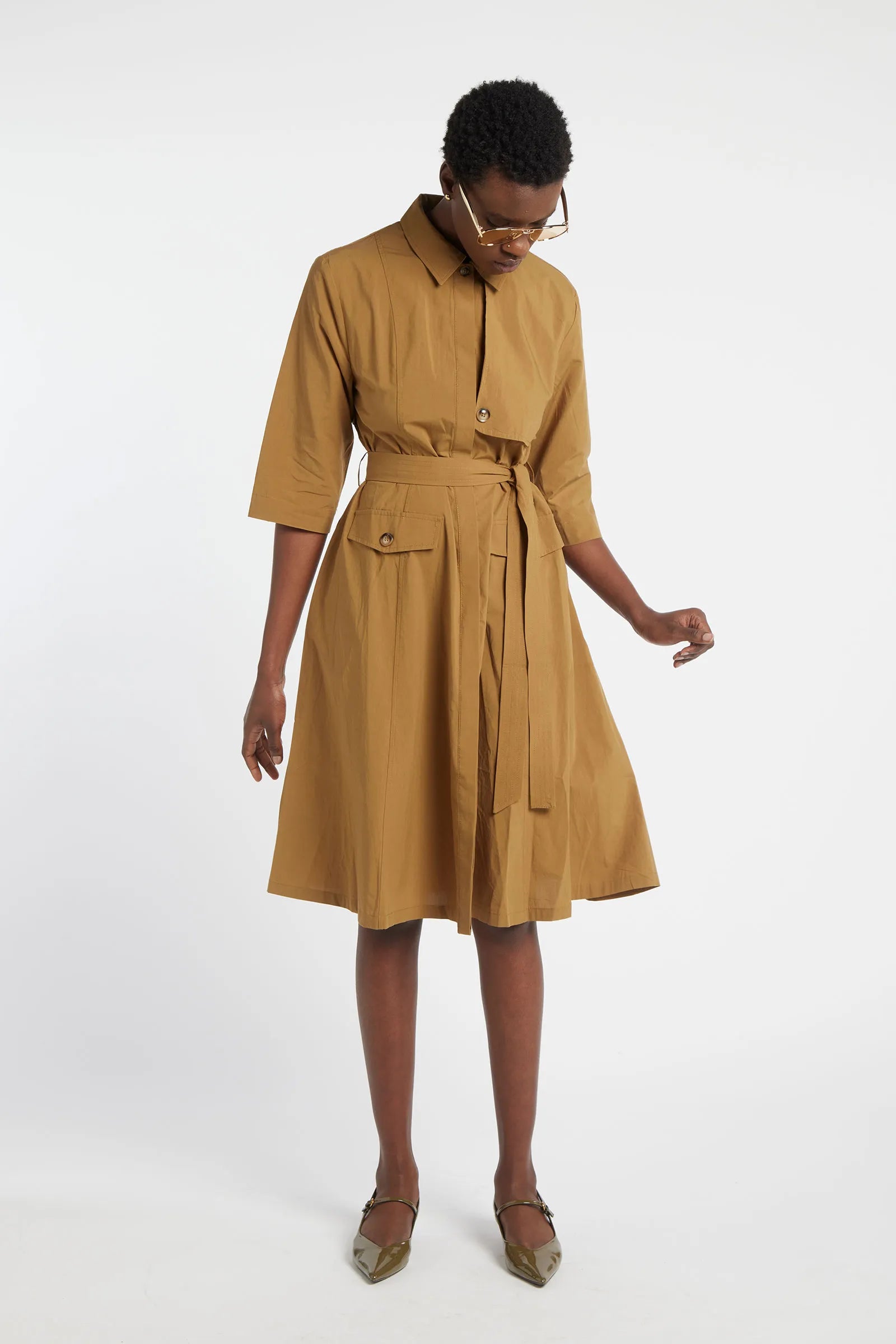 FLUORITE - Cotton midi dress
