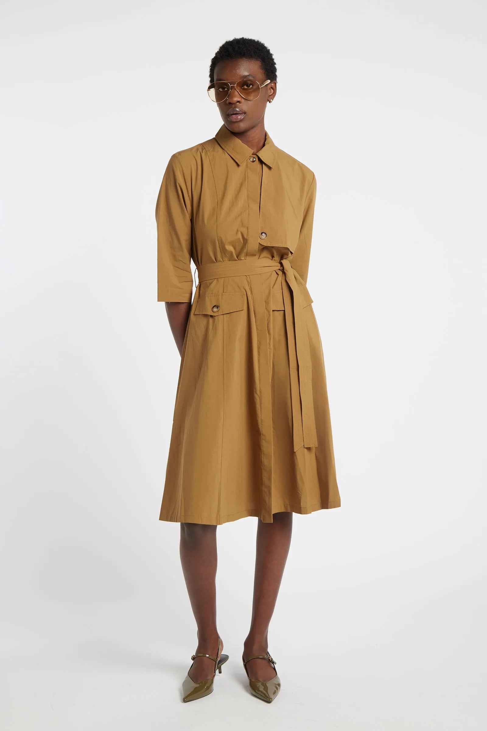 FLUORITE - Cotton midi dress