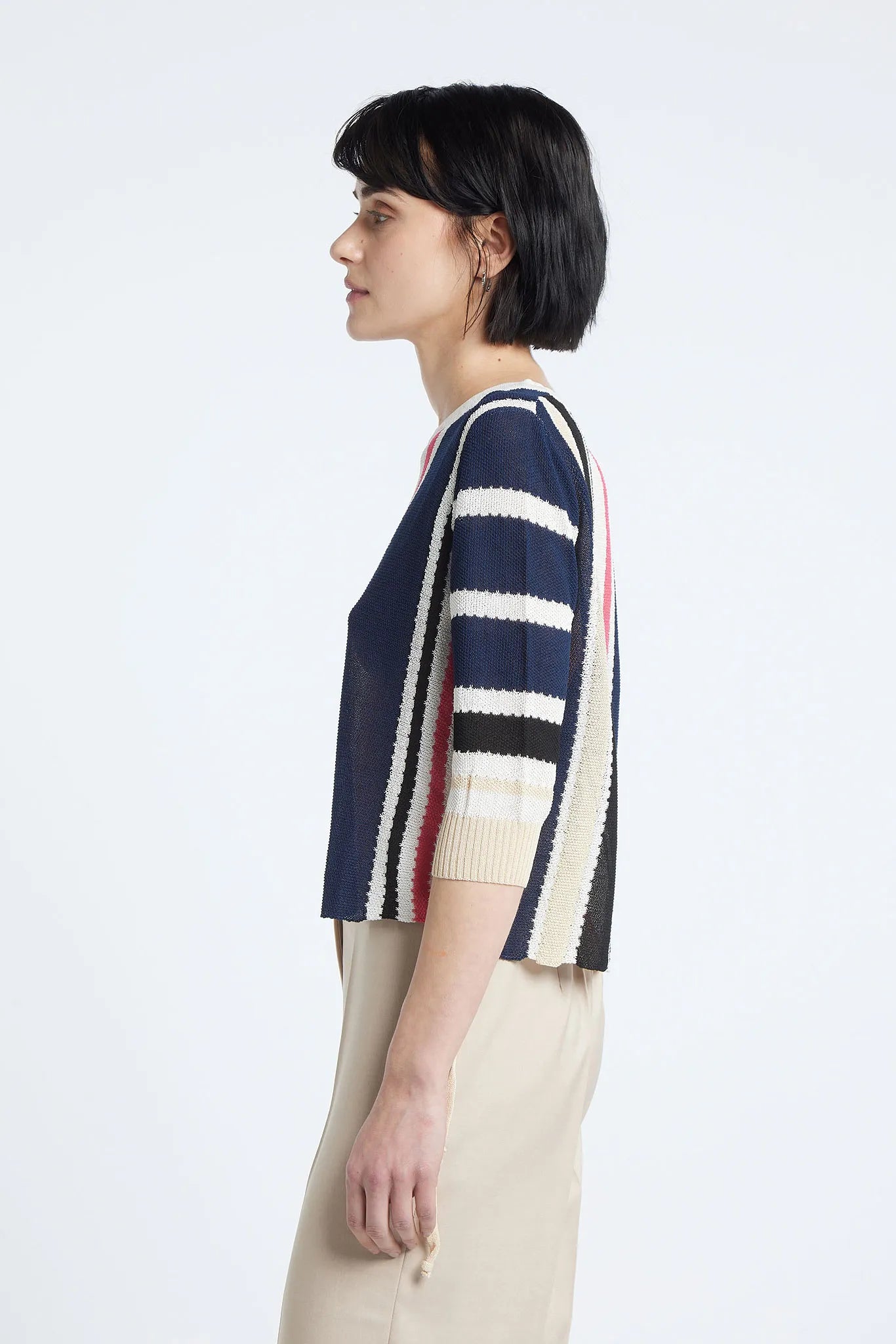 NAMI - Crew neck top with 3/4 sleeves