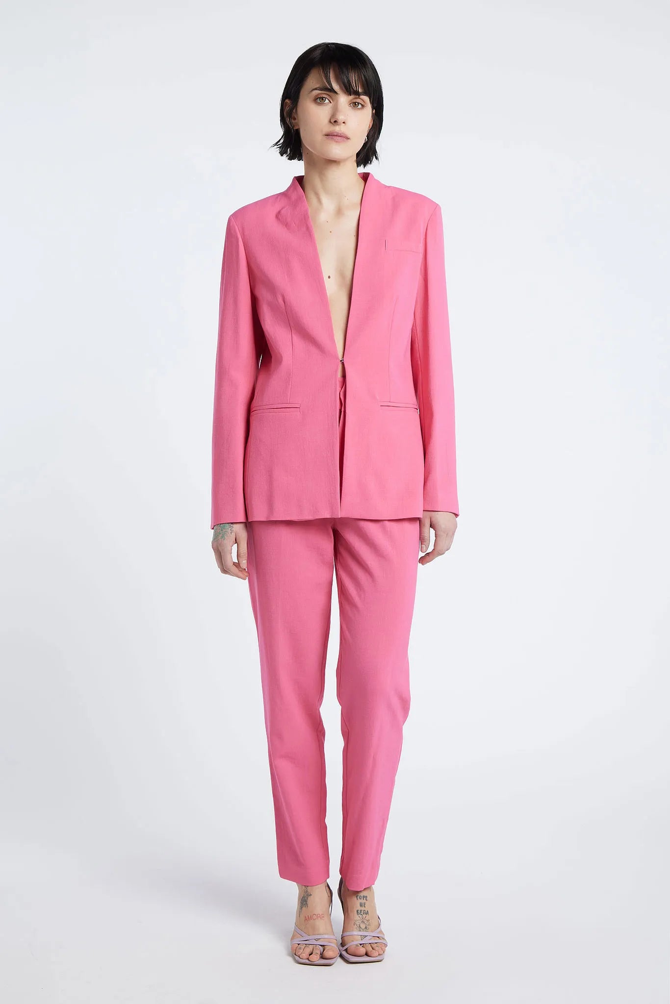 MADRID - Minimalist lapel-less suit