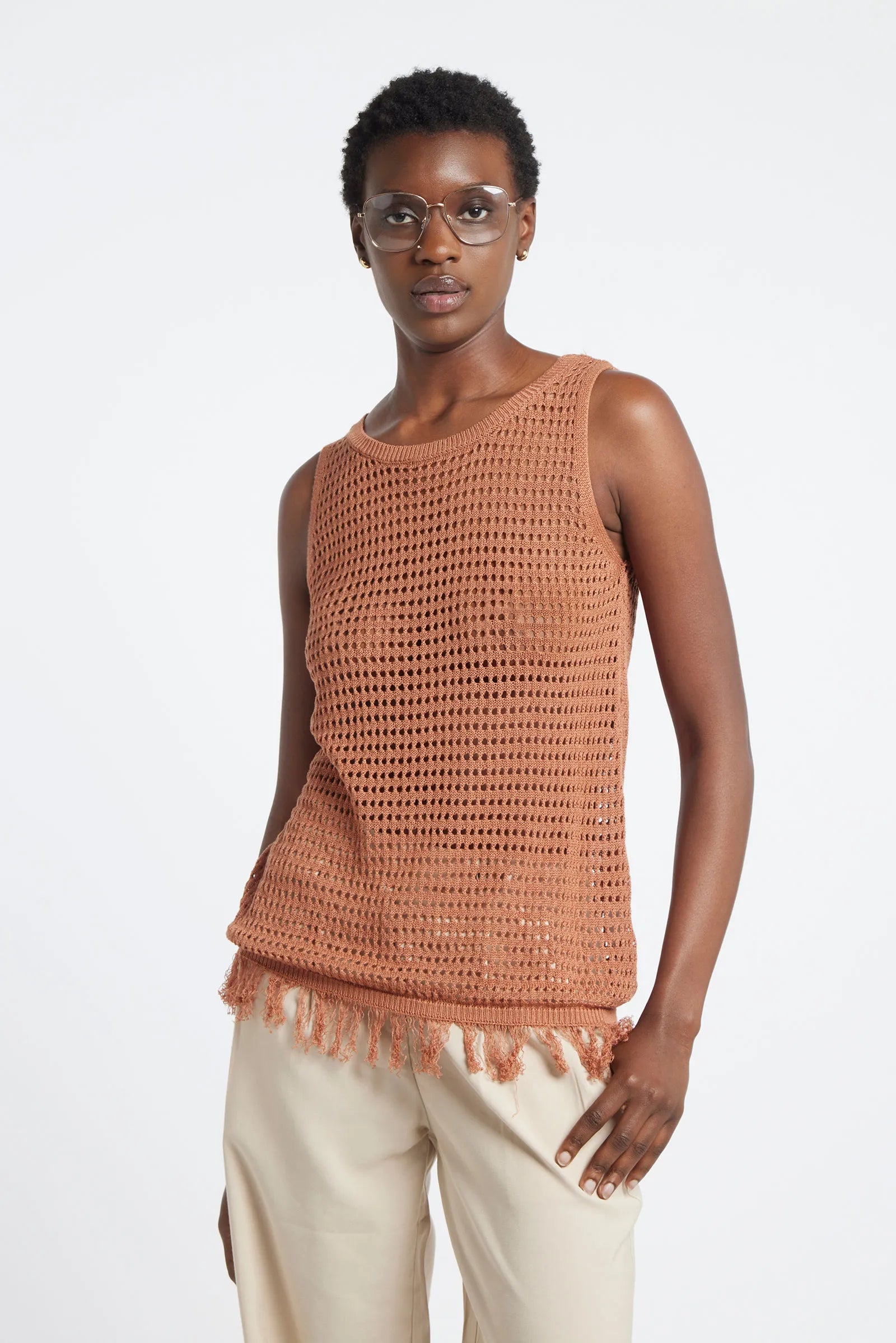 LAYLA - Long open-knit top