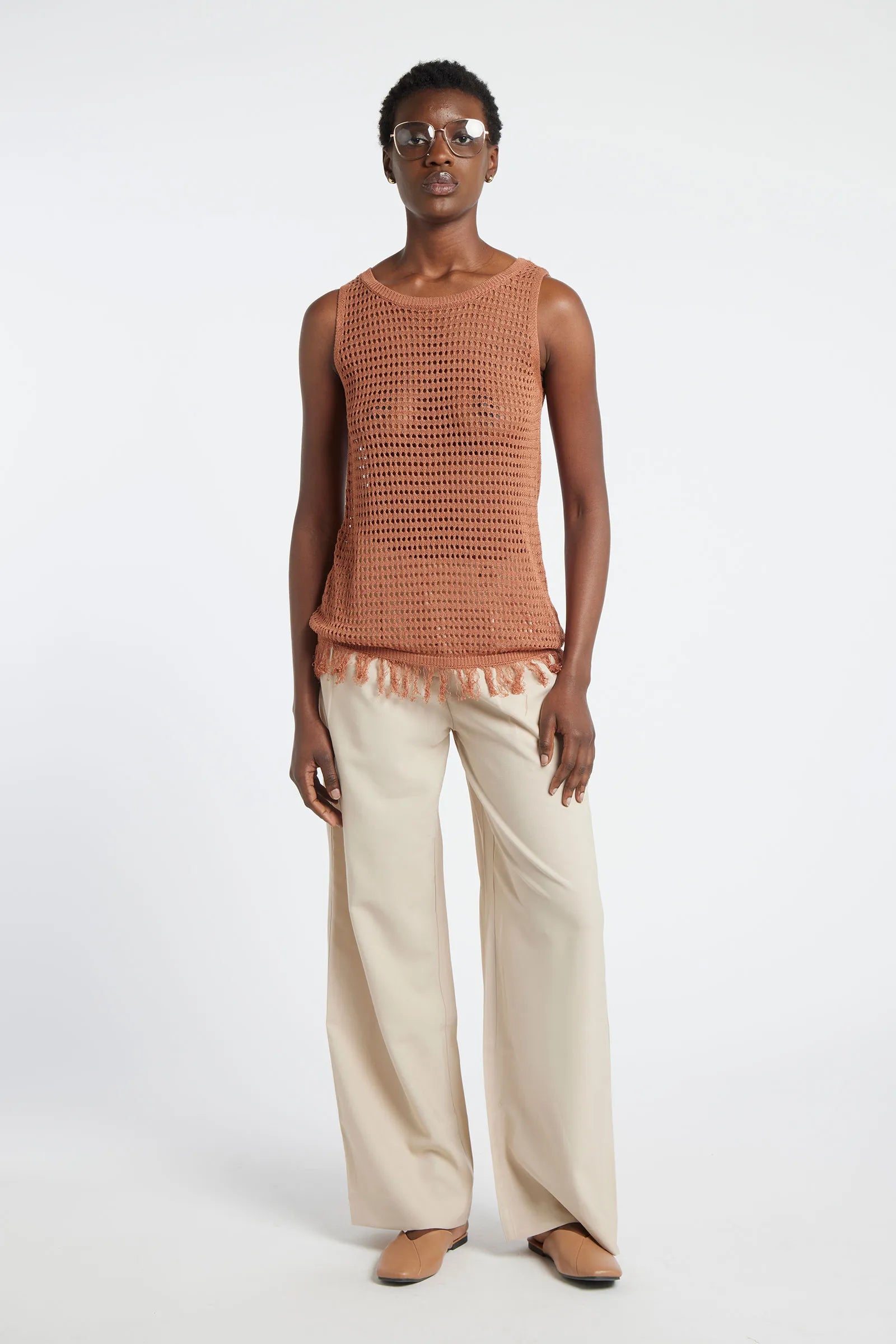 LAYLA - Long open-knit top