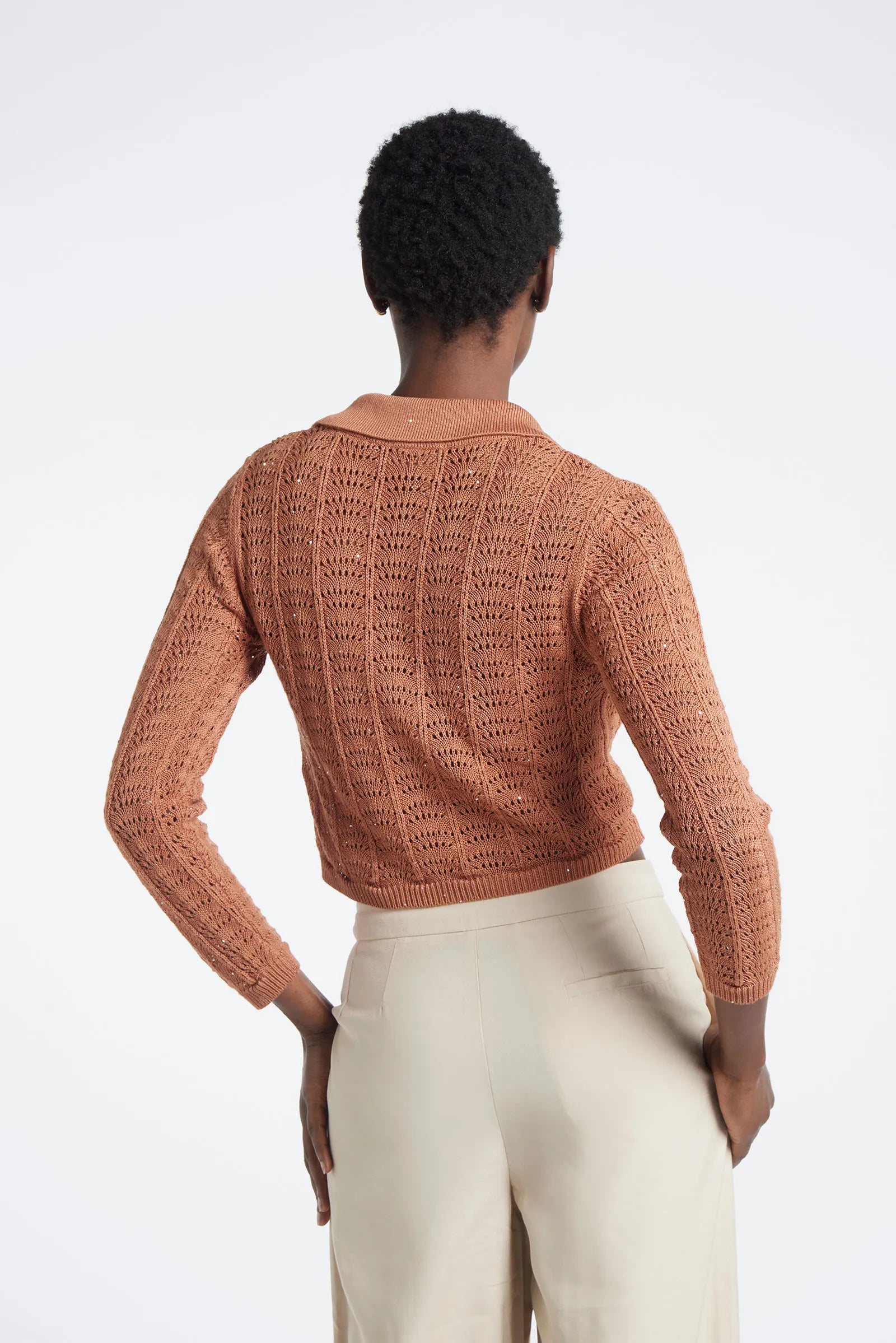 GALL - Cropped viscose shirt with buttons