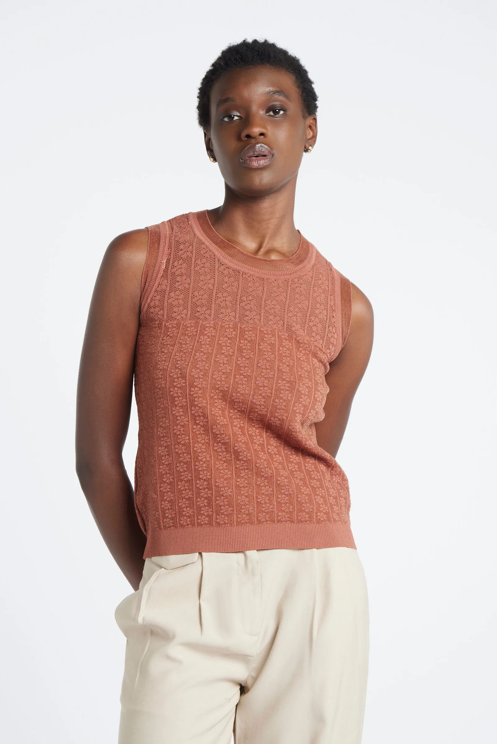 MILA - Top in maglia smacchinata