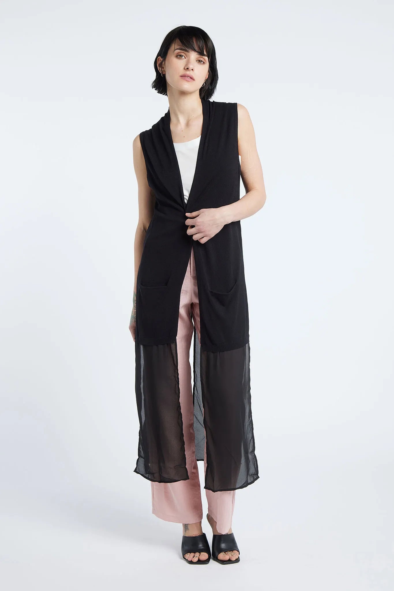 AIKO - Black long cardigan