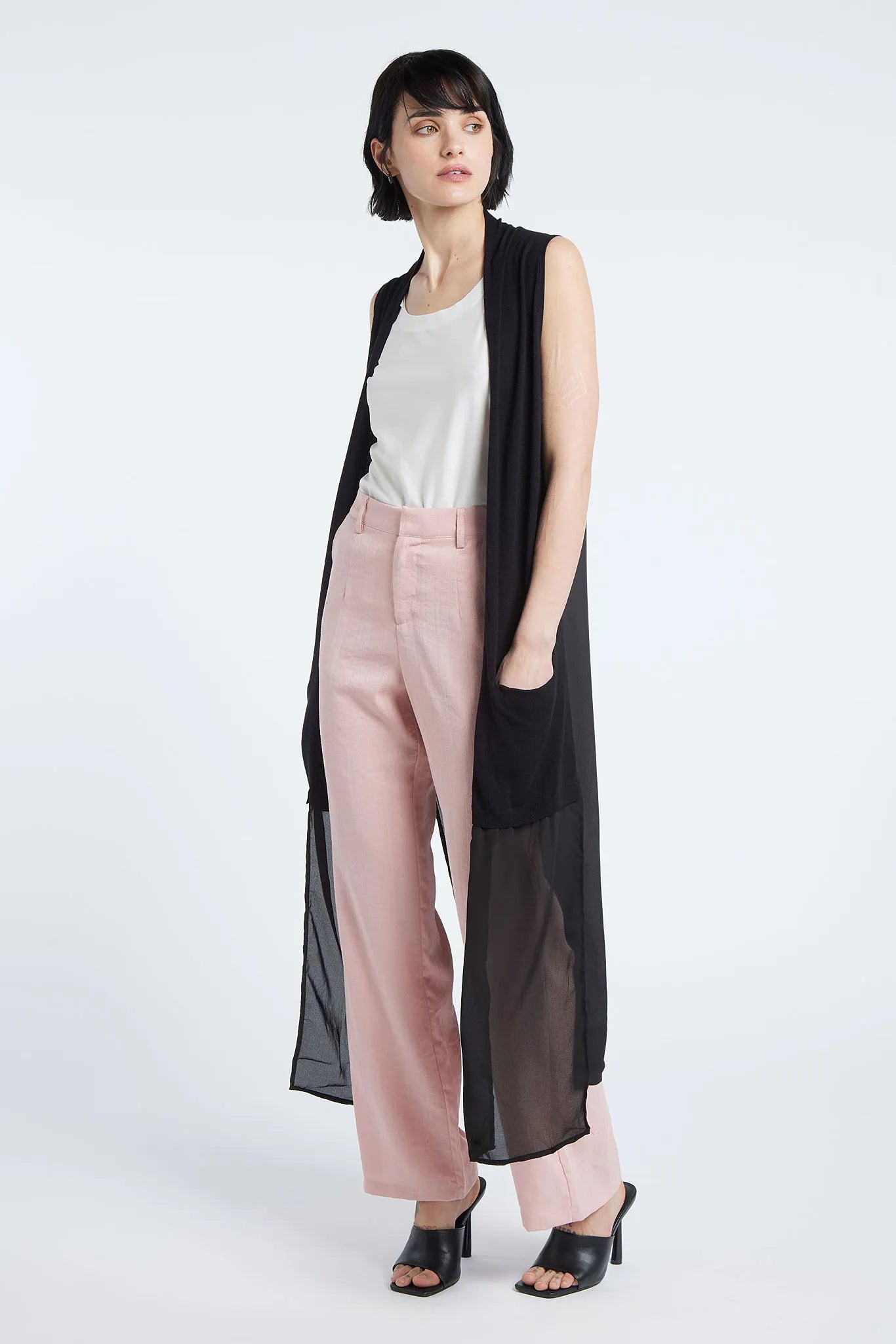 AIKO - Black long cardigan