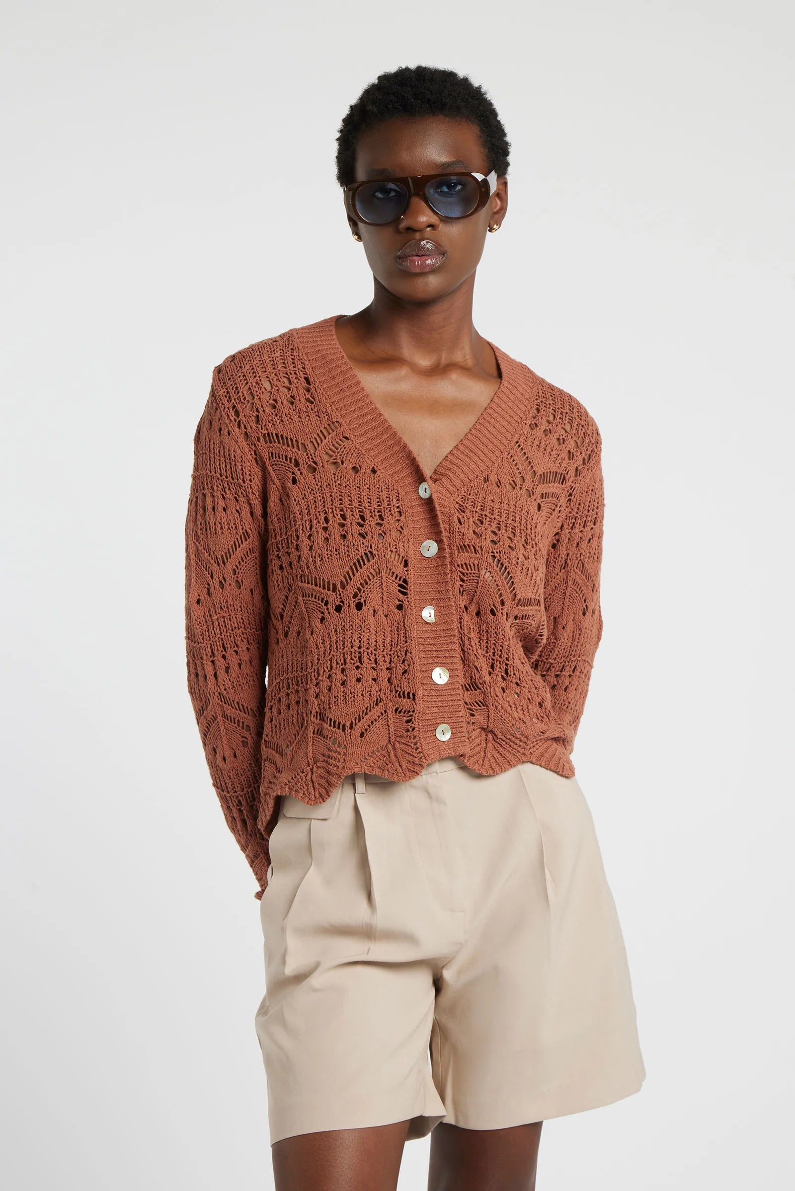 HOLIDAY - Long-sleeved cardigan with V-neck