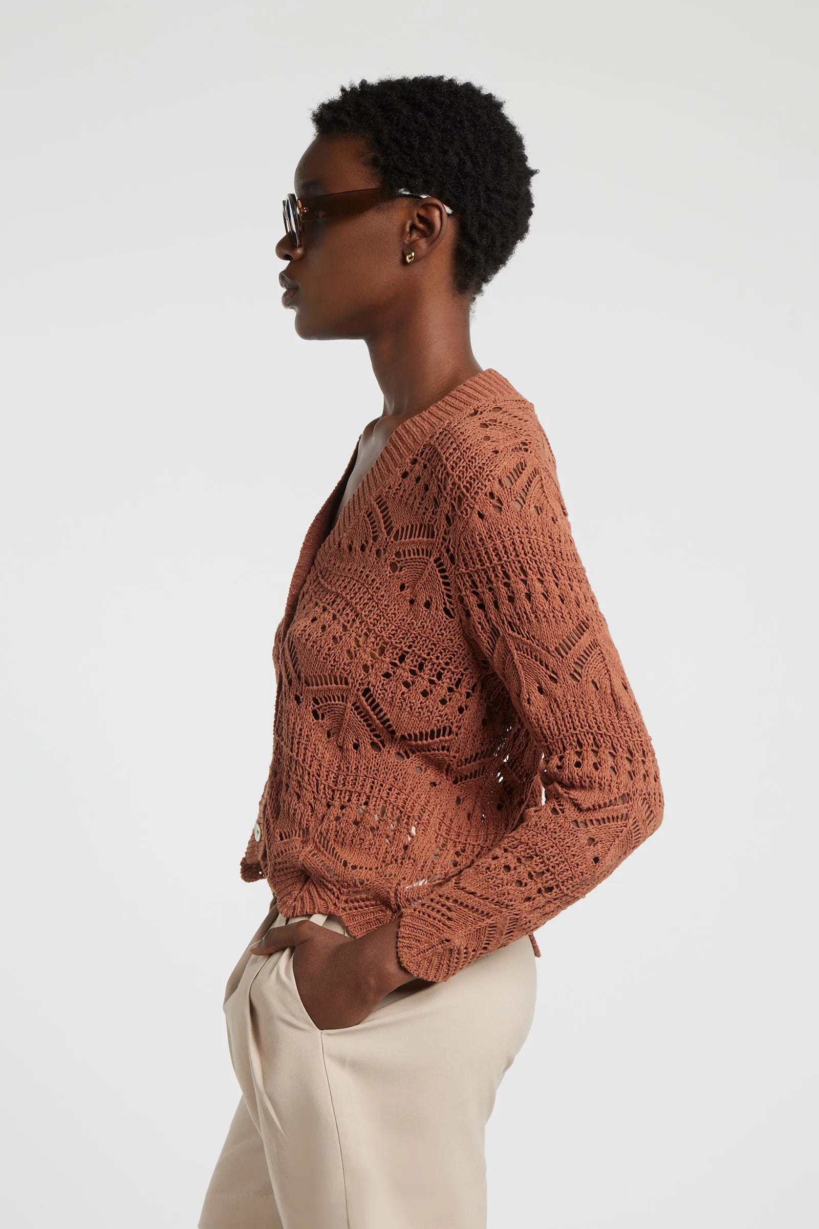 HOLIDAY - Long-sleeved cardigan with V-neck