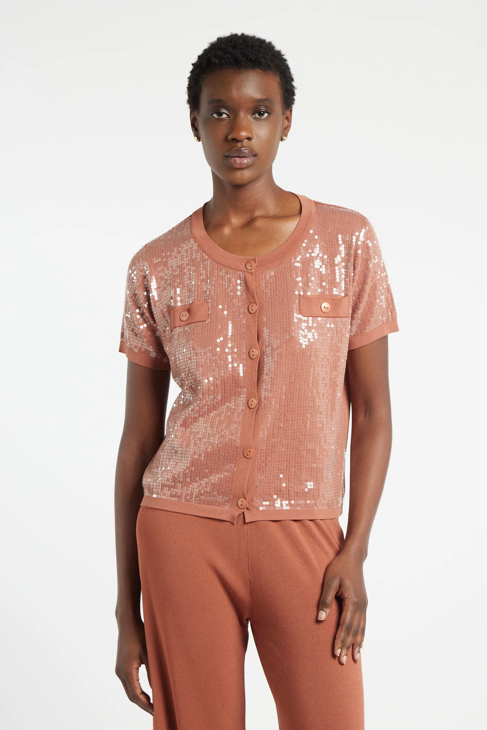 GAZANIA - Crew neck cardigan