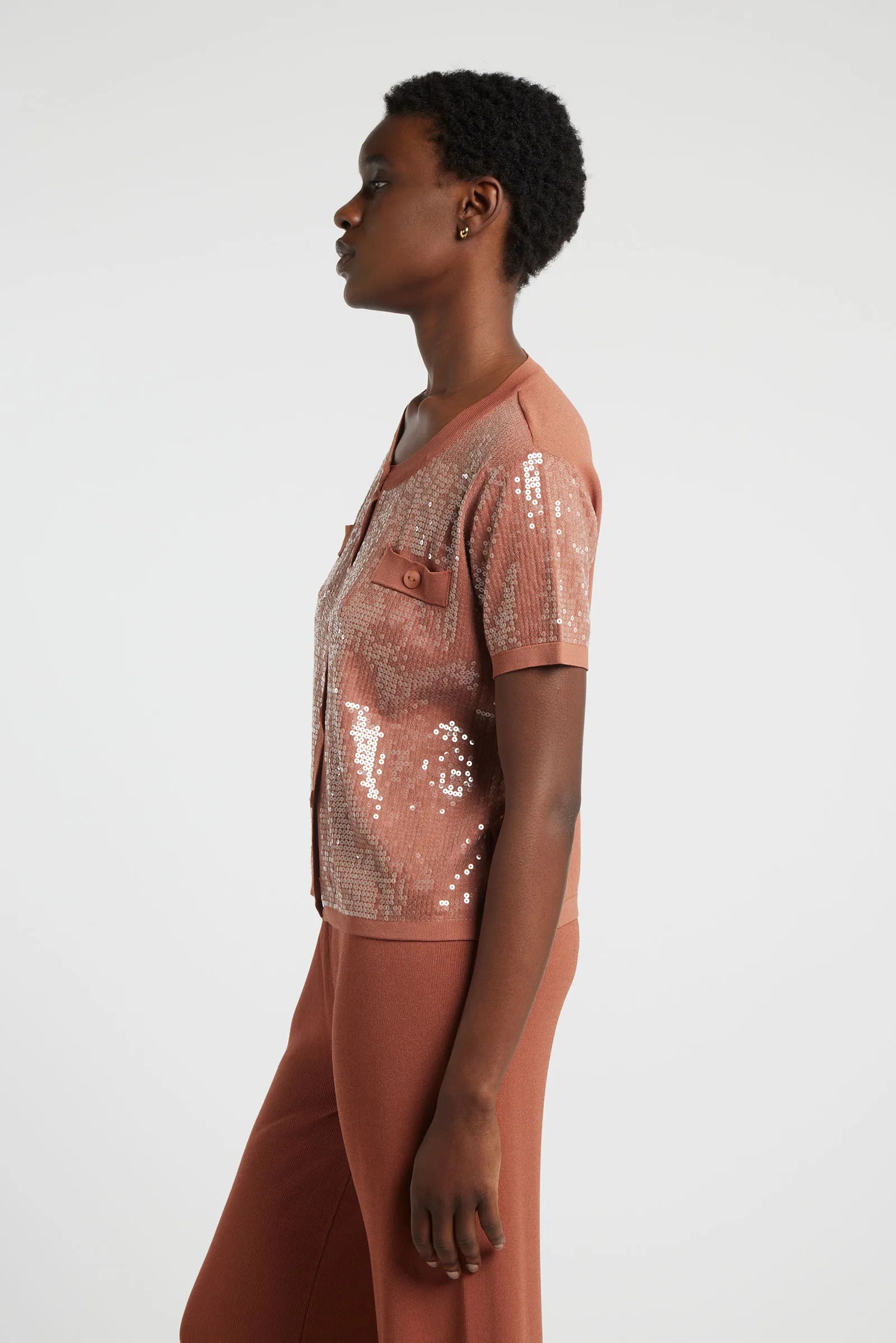 GAZANIA - Crew neck cardigan