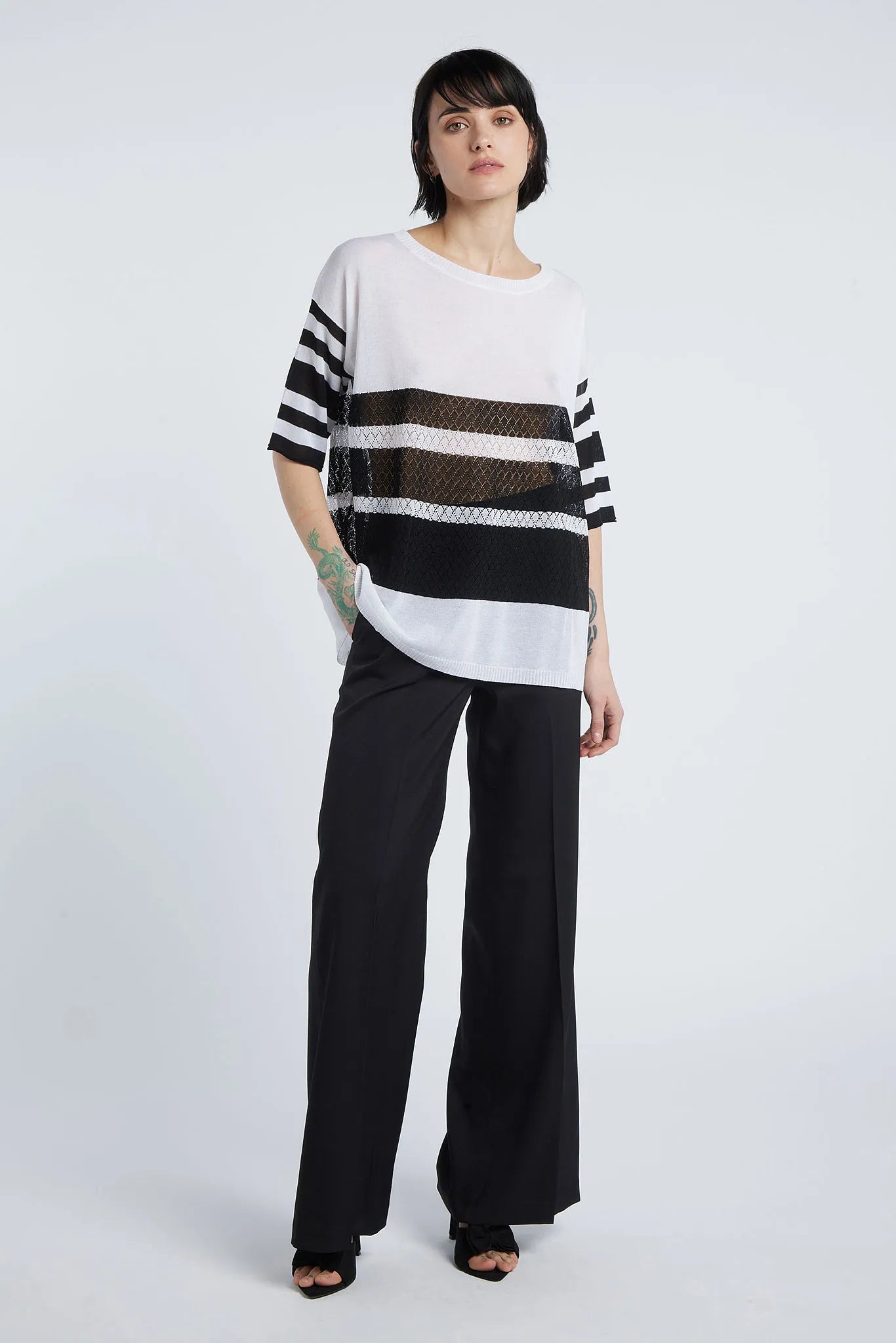 TATIANA - Perforated Viscose Sweater