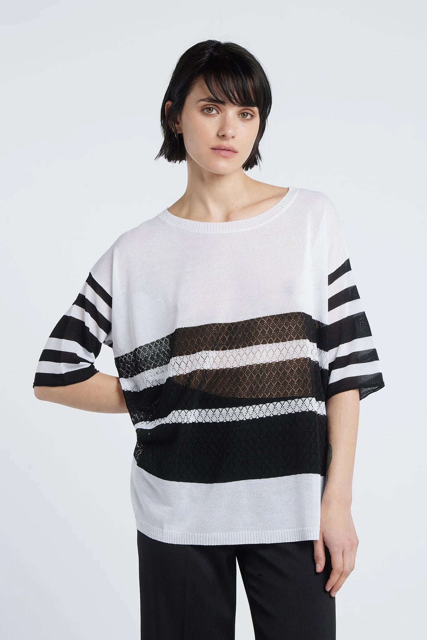 TATIANA - Perforated Viscose Sweater
