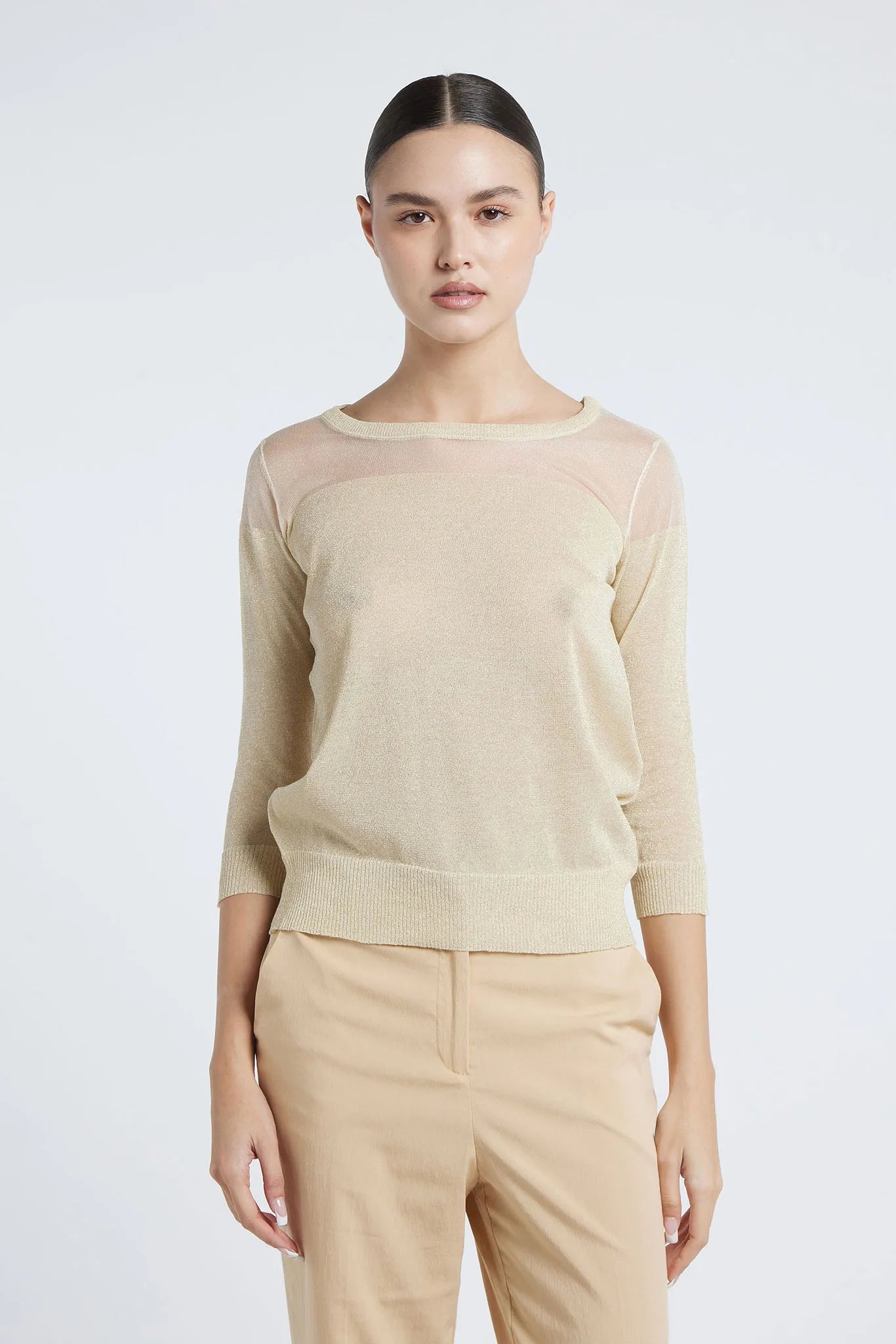 EKATERINA - Lurex crew-neck jumper