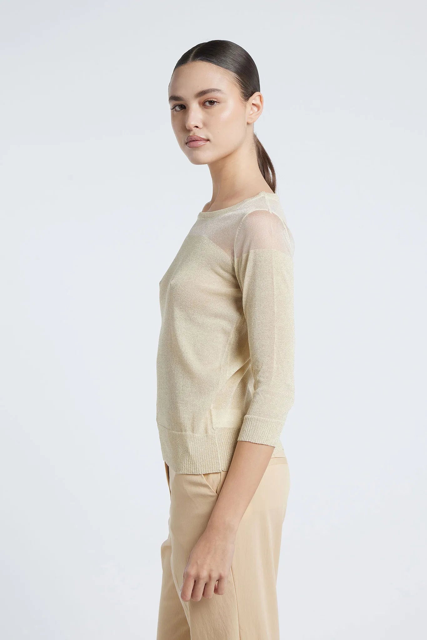 EKATERINA - Lurex crew-neck jumper