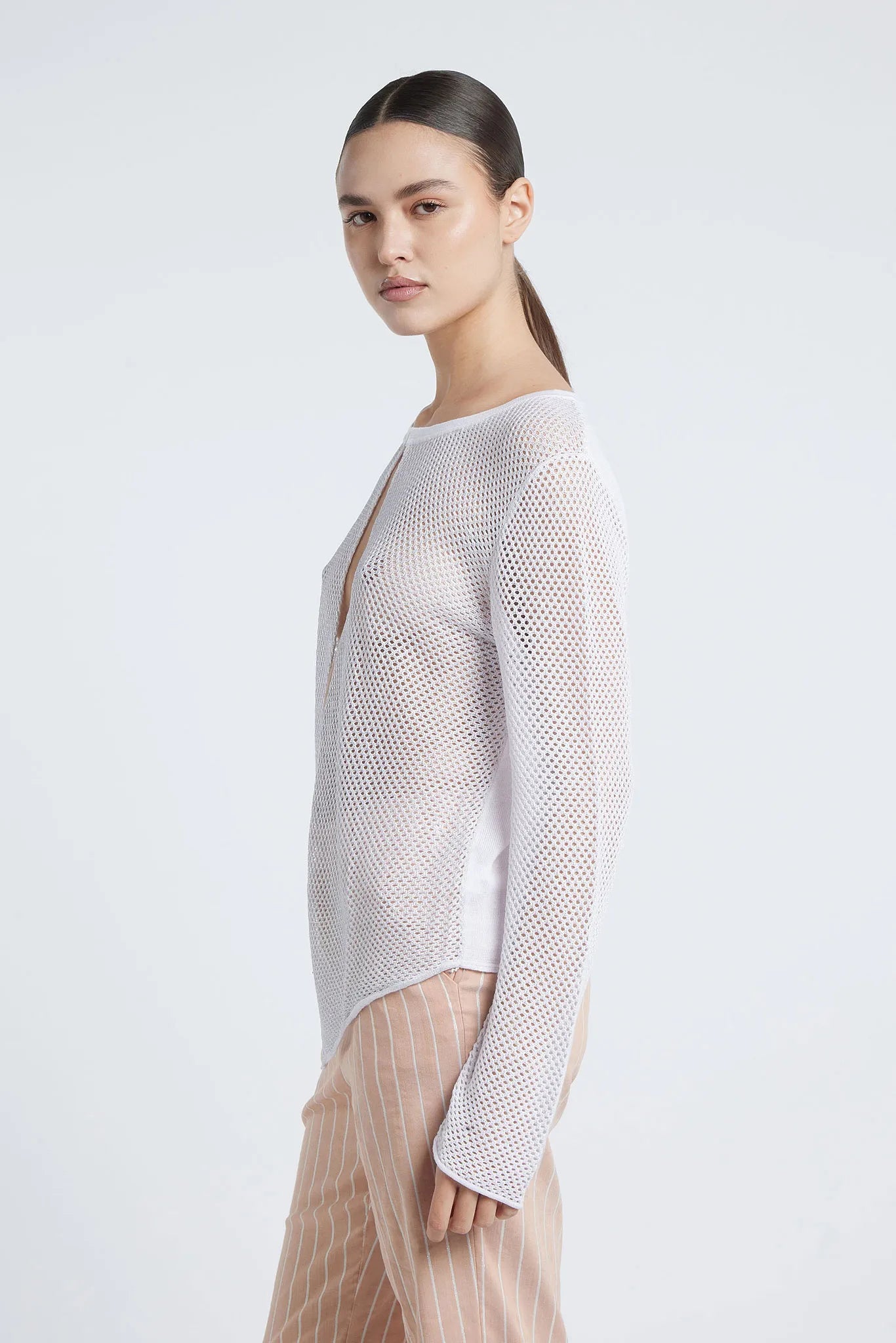 MORGAN - Viscose cardigan with mesh detailing