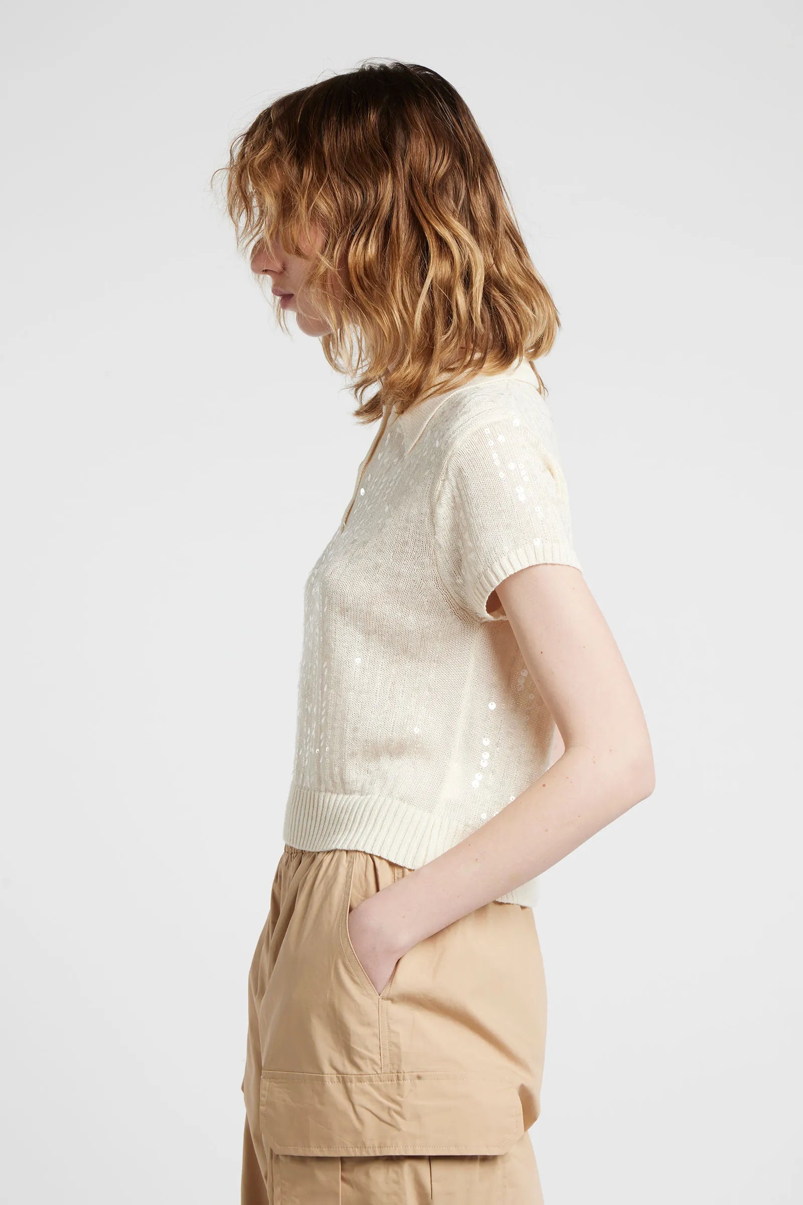 GARRYA - Viscose blend yarn polo shirt