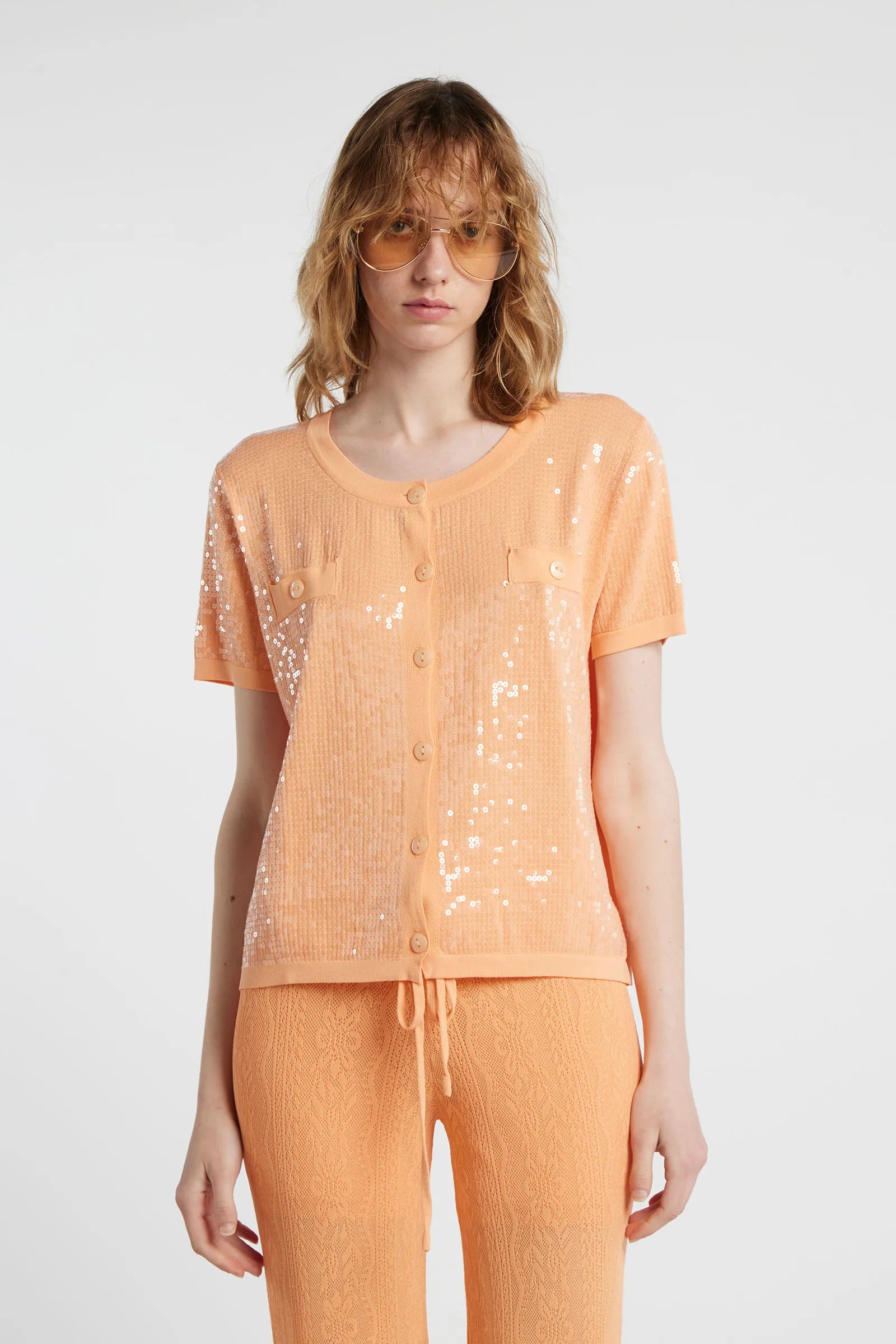 GAZANIA - Crew neck cardigan