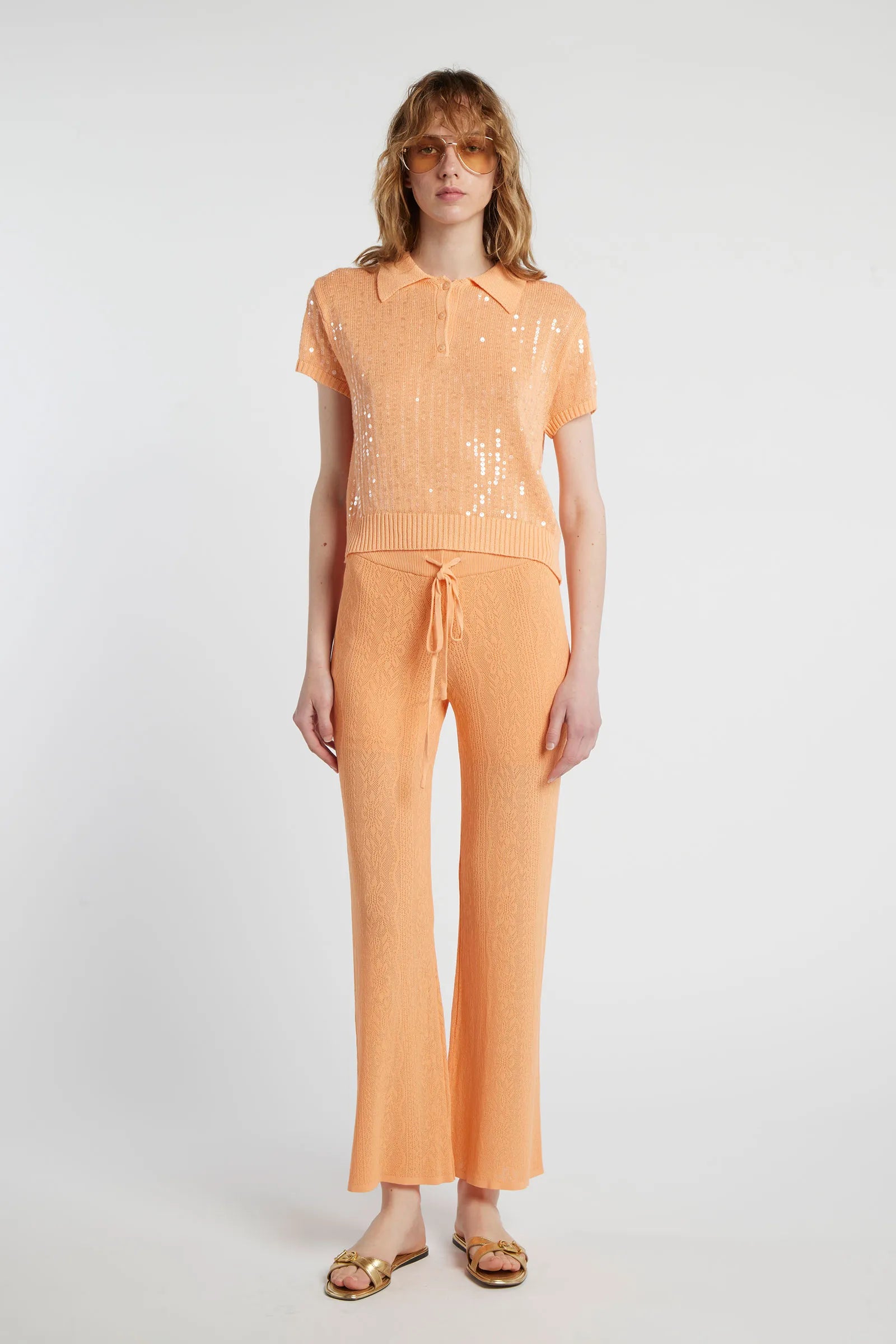 GARRYA - Viscose blend yarn polo shirt