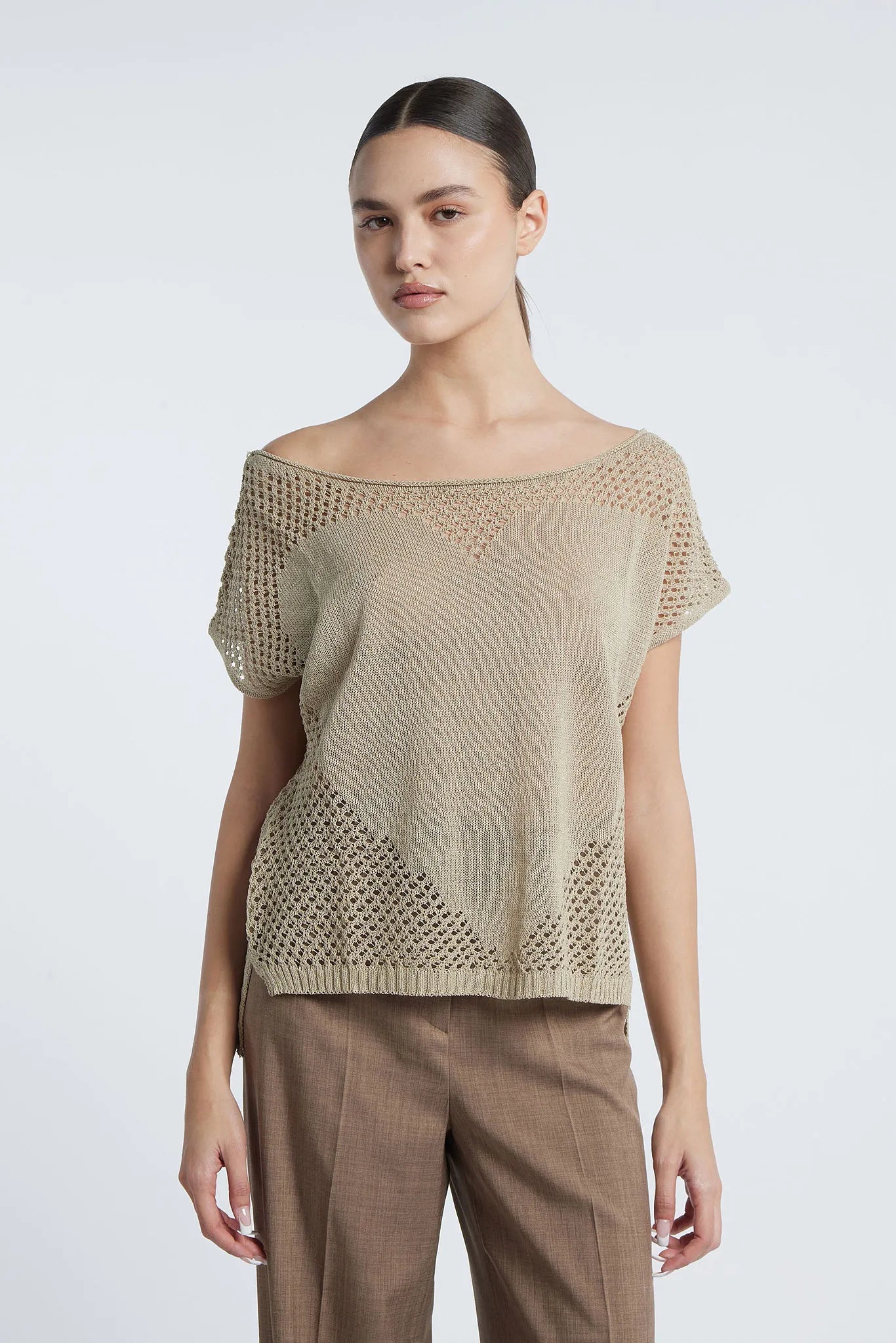 SCARLETT - Viscose mesh jumper