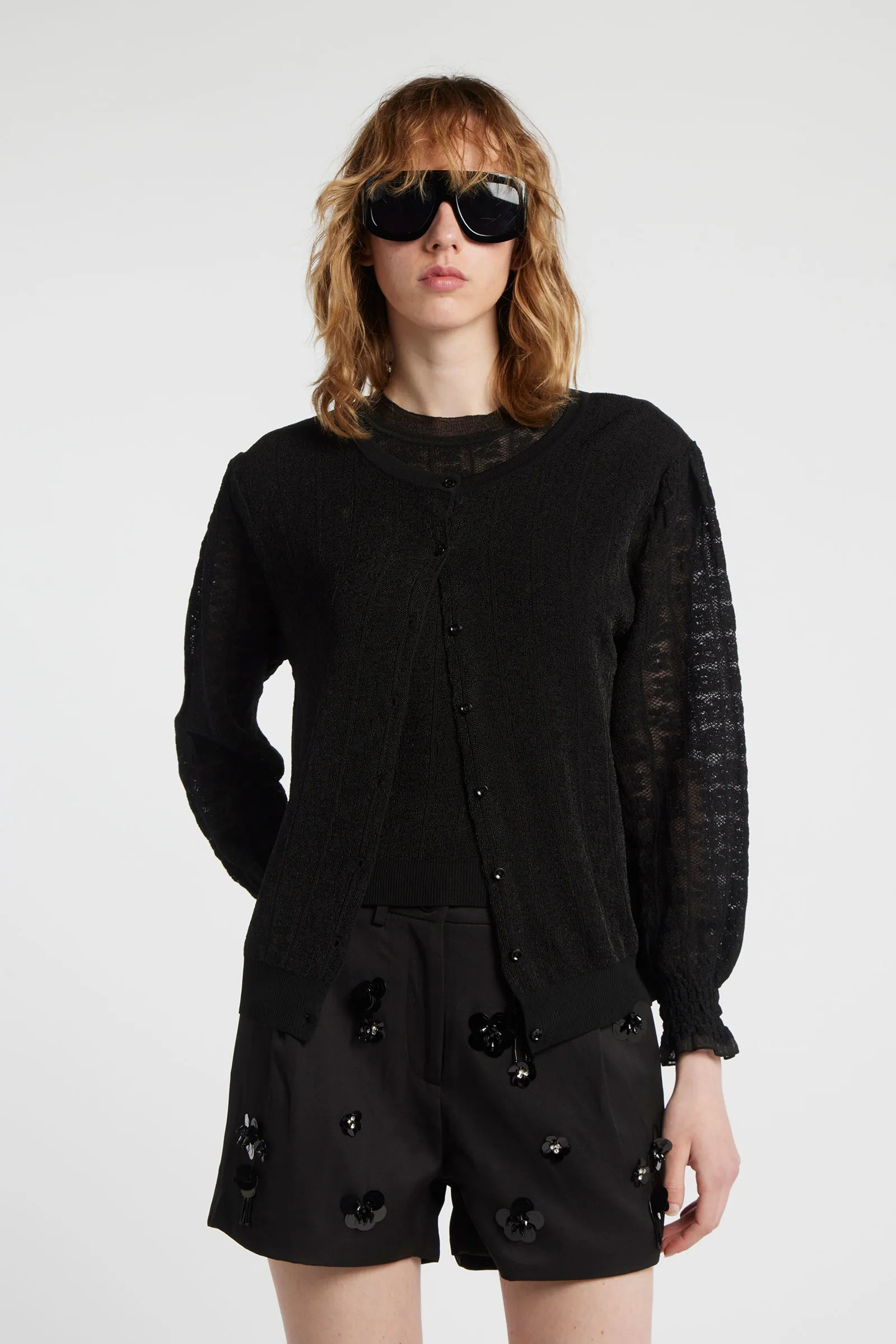 YANA - Crew neck knit cardigan