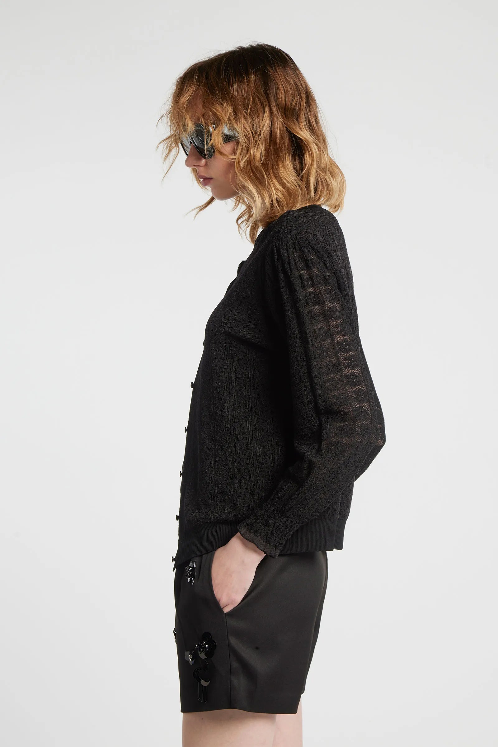 YANA - Crew neck knit cardigan