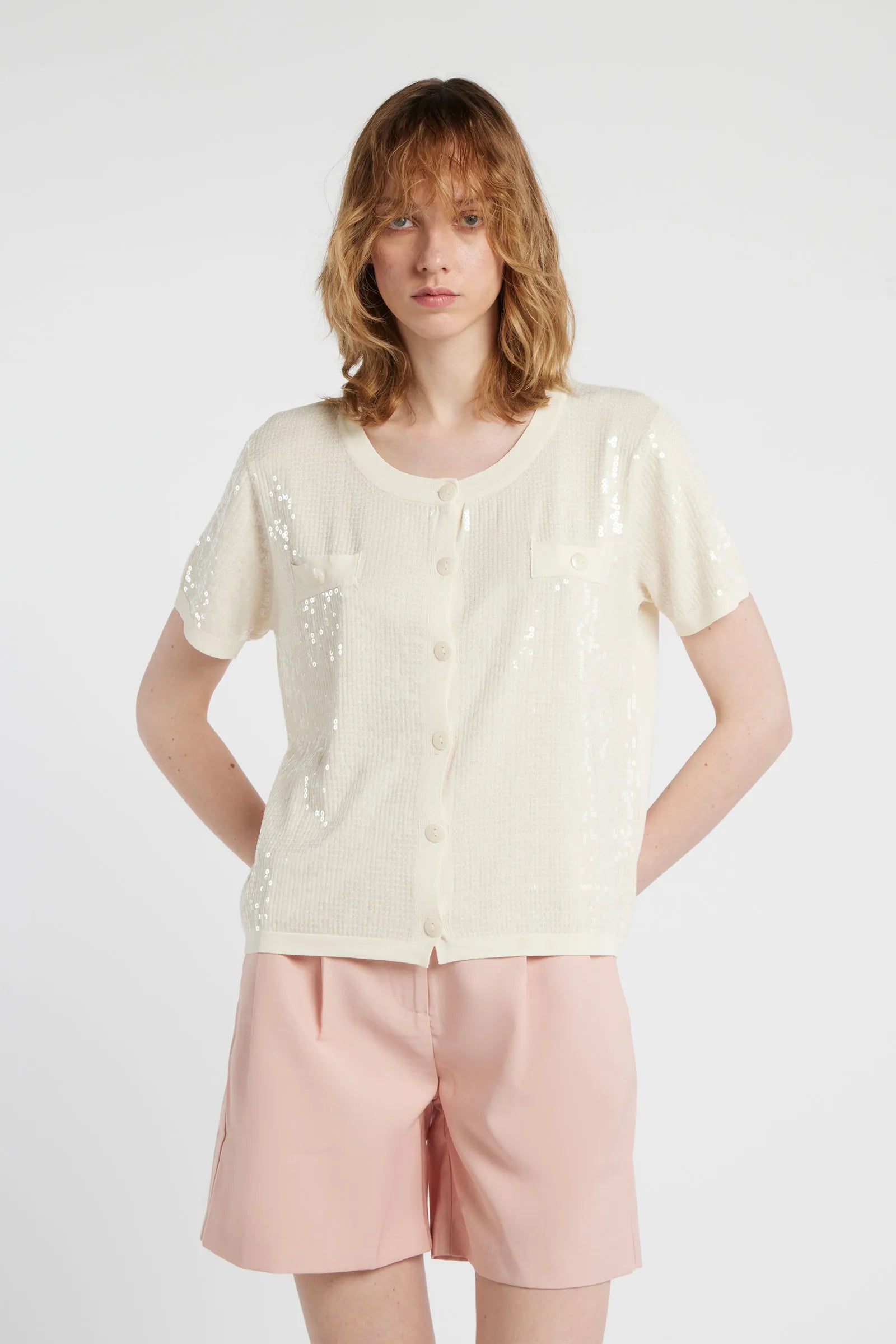 GAZANIA - Crew neck cardigan