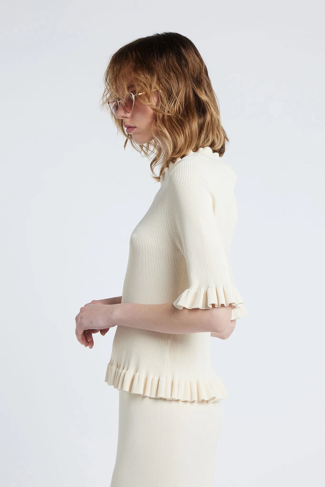 ALISIA - Semi-fitted crew neck top