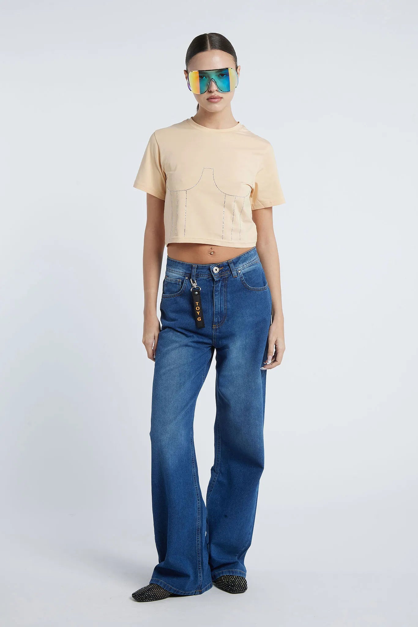 CUBA - T-shirt with corset appliqué