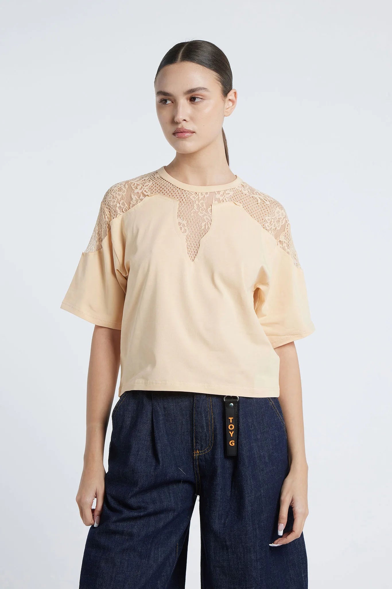LIMA - Lace insert T-shirt