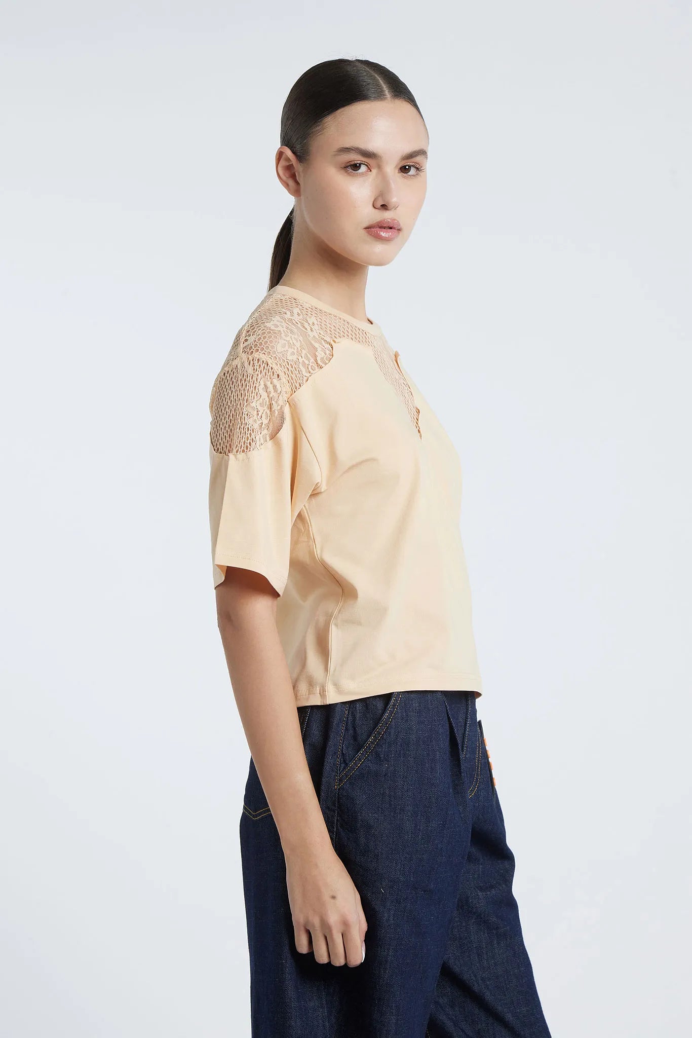 LIMA - Lace insert T-shirt