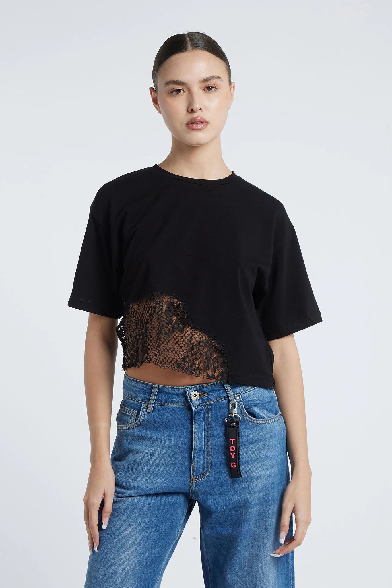 BUENOS AIRES - T-shirt with lace hem