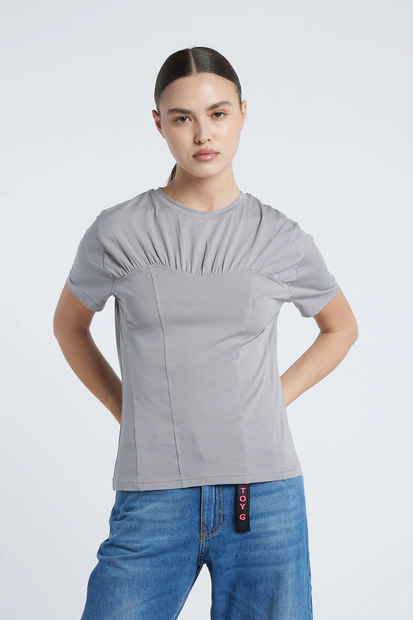 COPACABANA - T-shirt with ruched detail