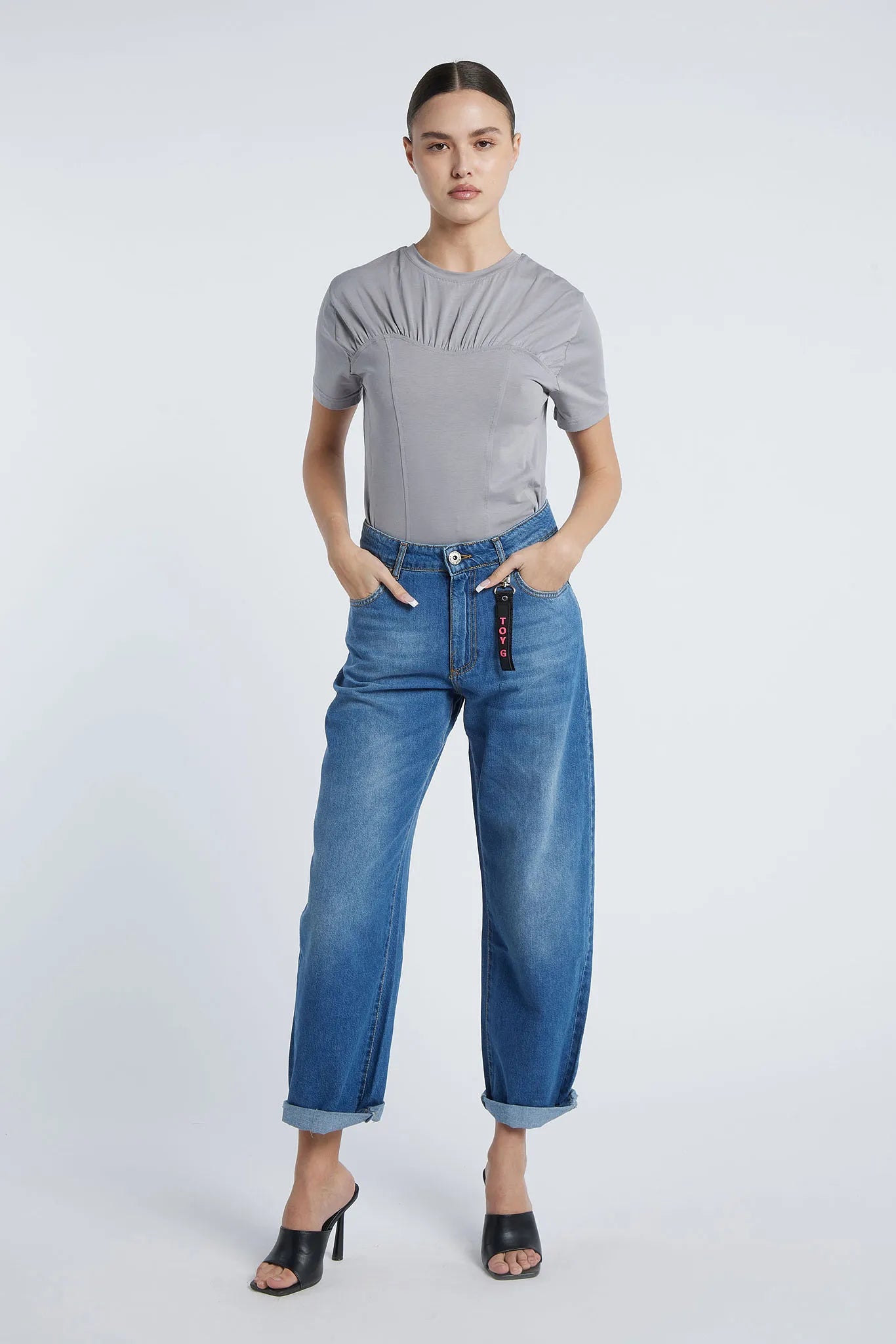 COPACABANA - T-shirt with ruched detail