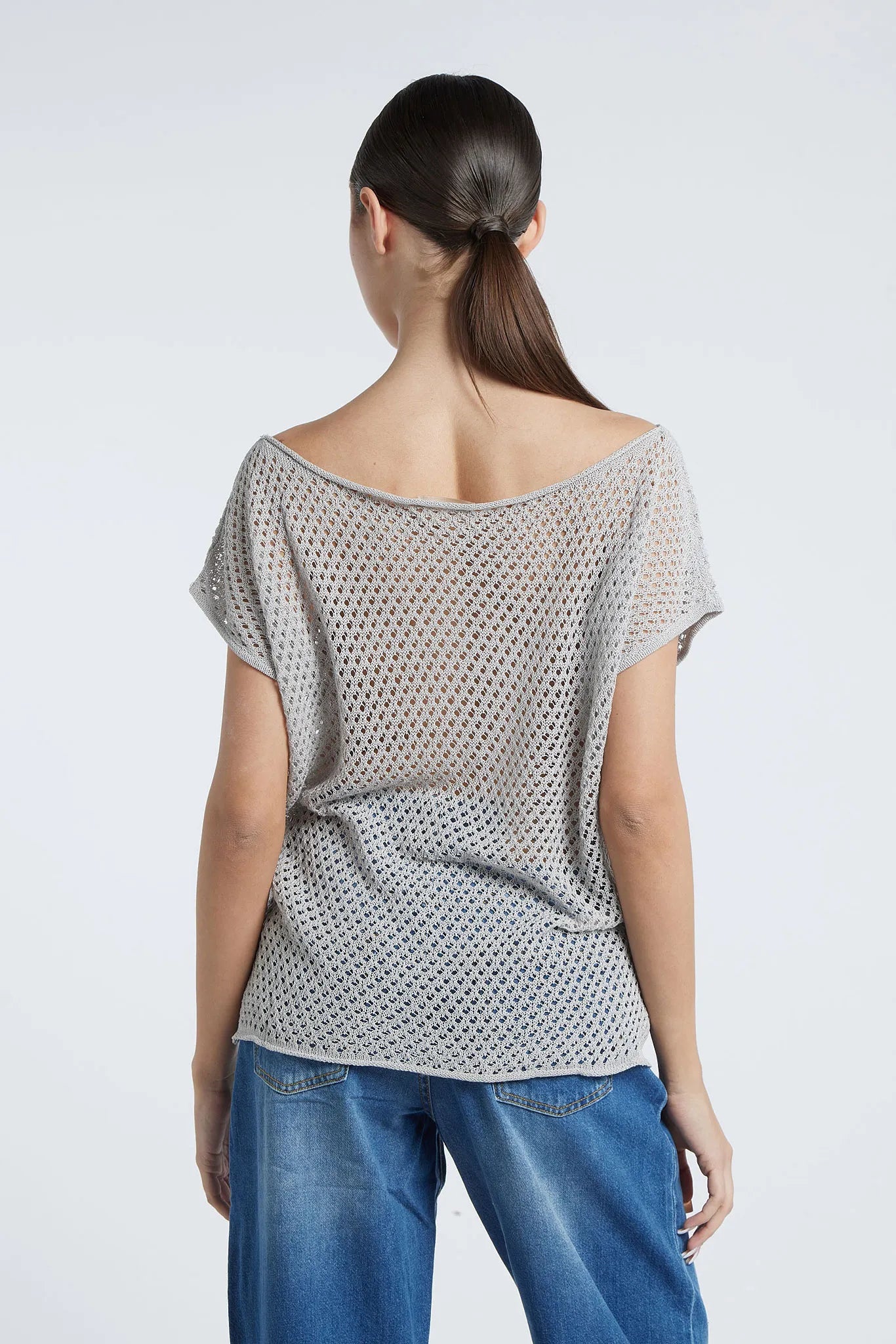 SCARLETT - Viscose mesh jumper