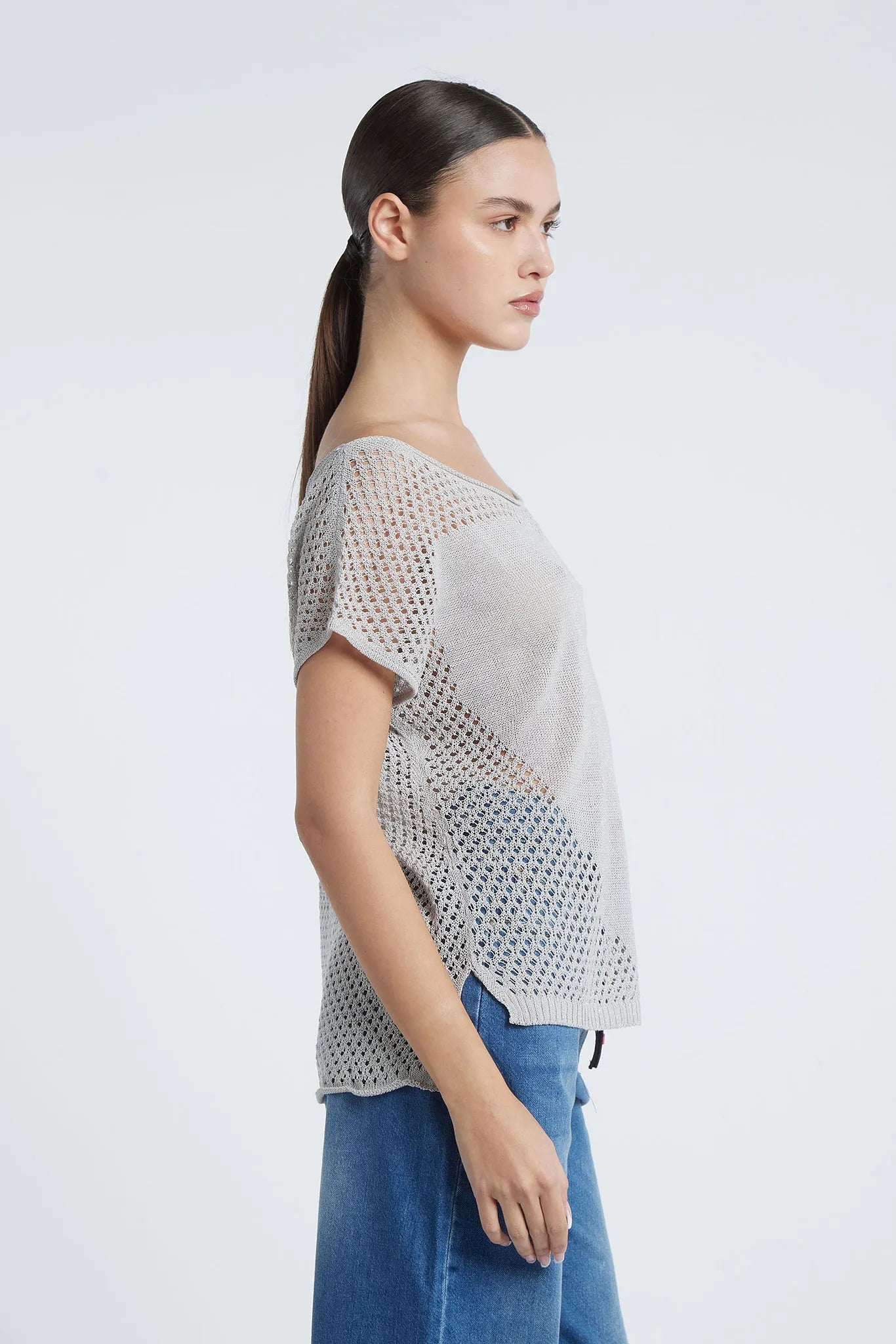 SCARLETT - Viscose mesh jumper