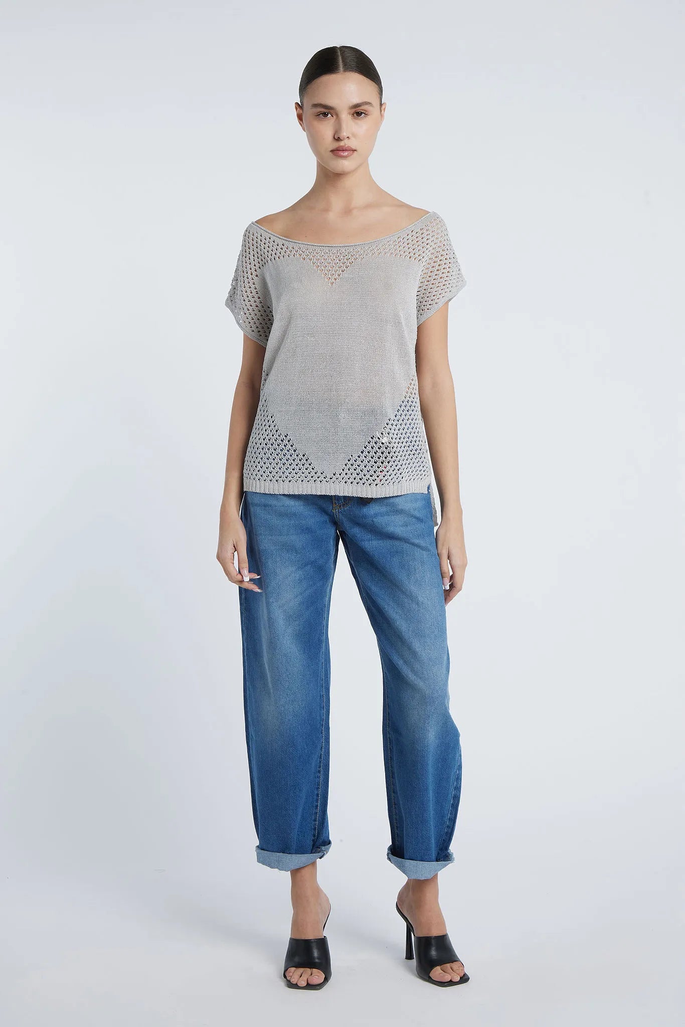 SCARLETT - Viscose mesh jumper